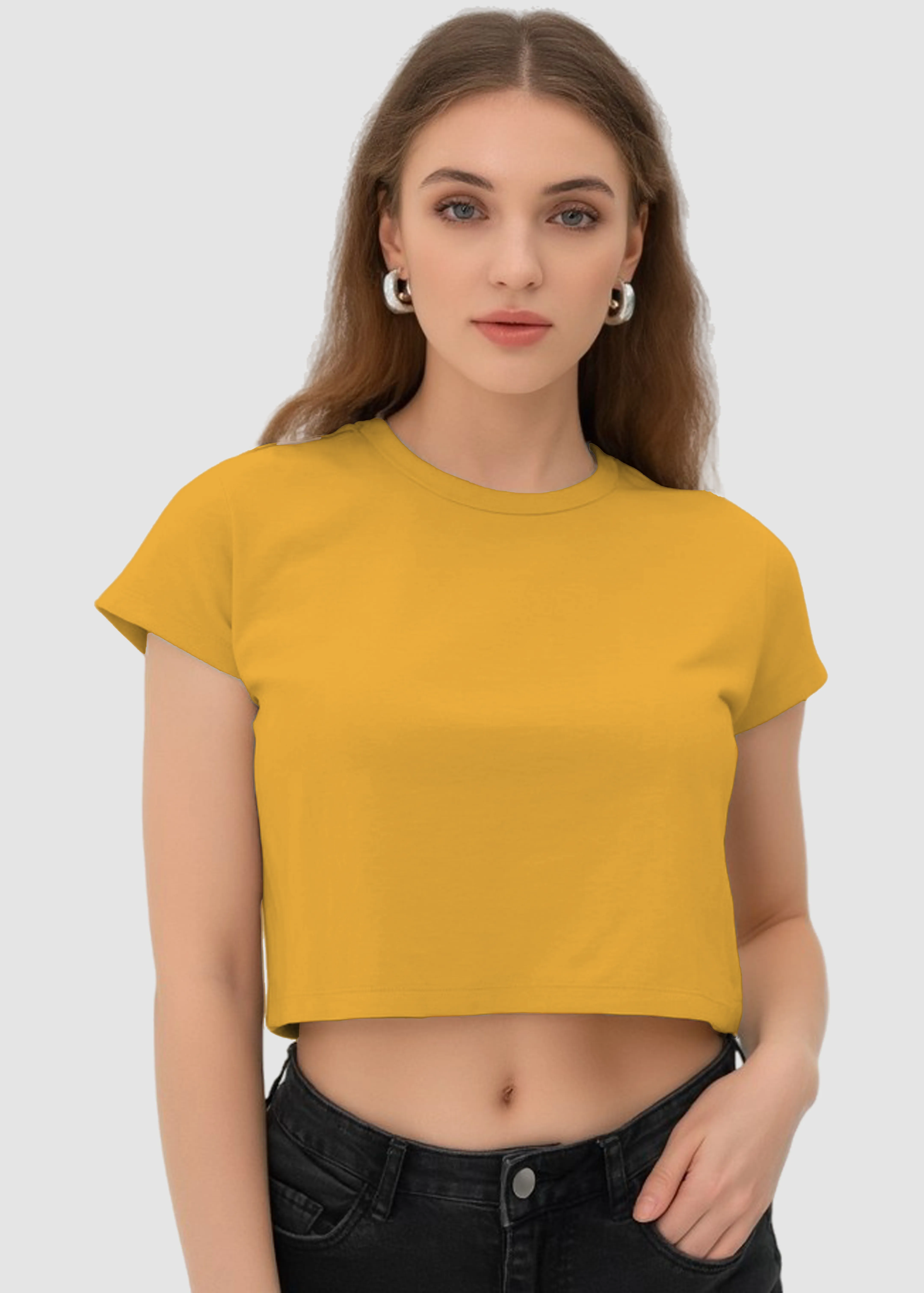 Holiday Wear Golden Yellow Crop Top | FC39
