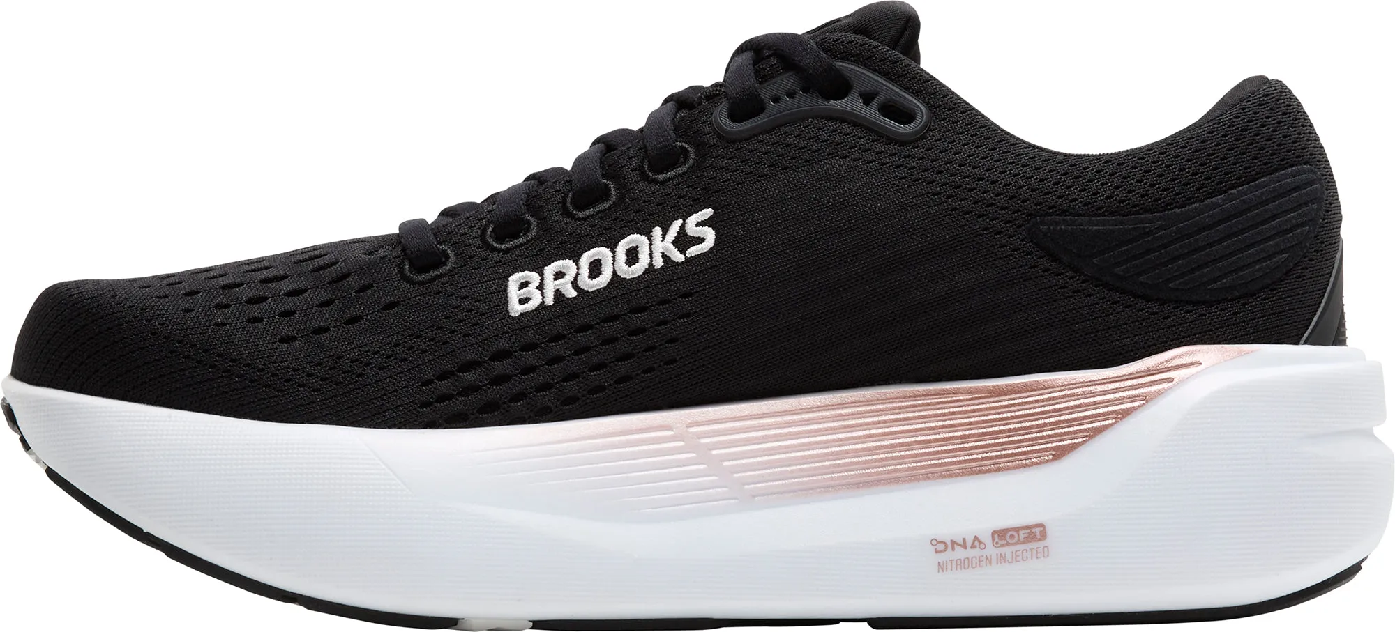 Woven Upper Structure Sock Like Ankle Fit Brooks Ghost Max 3 WIDE FIT Womens Running Shoes - Black