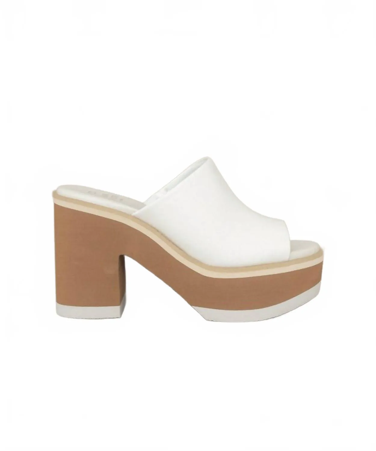 Classic White Heels Office Vibe Chunky Clog Heel In White