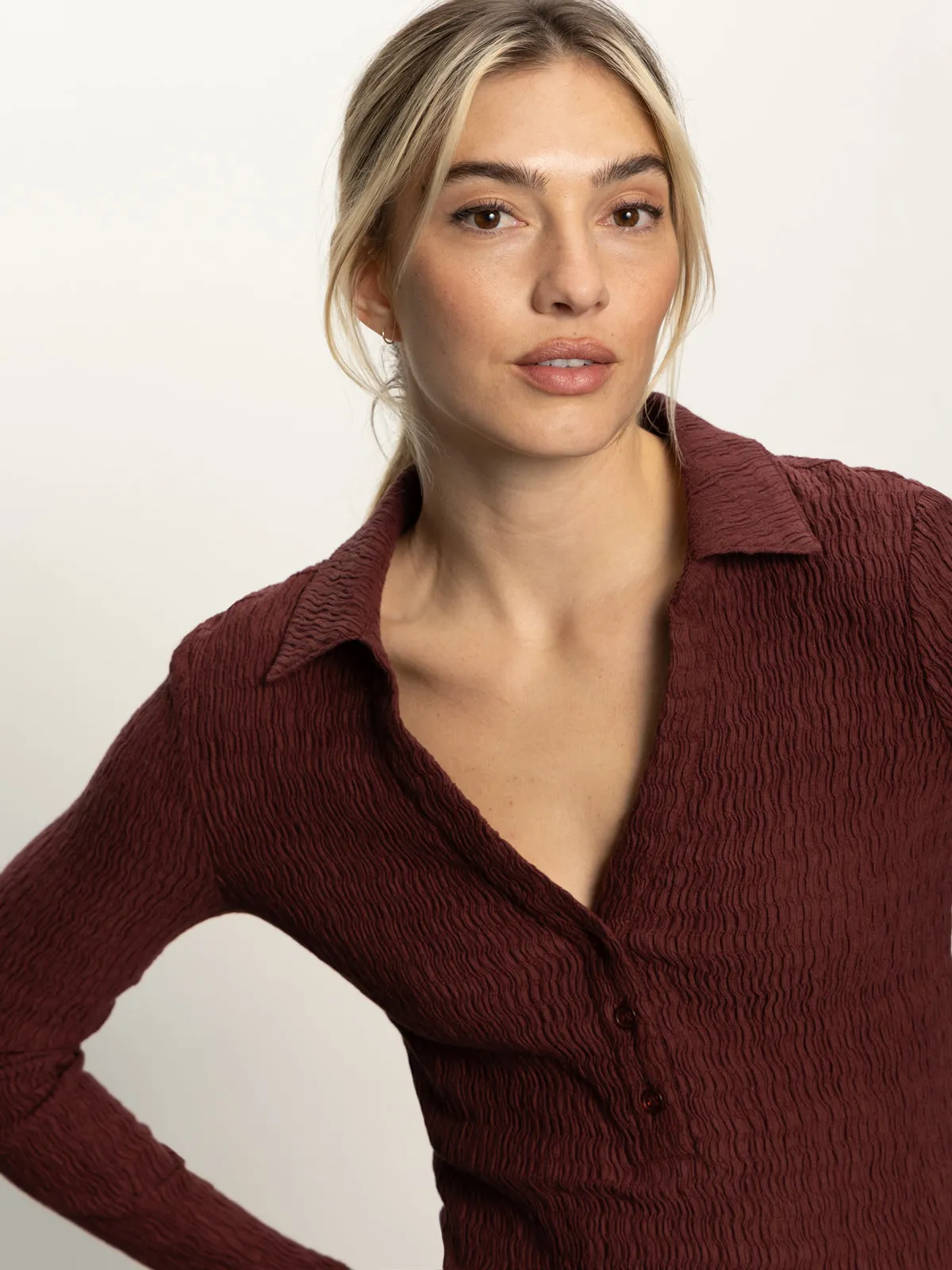 Quick Dry Fit Long Sleeve Textured Top Chicory