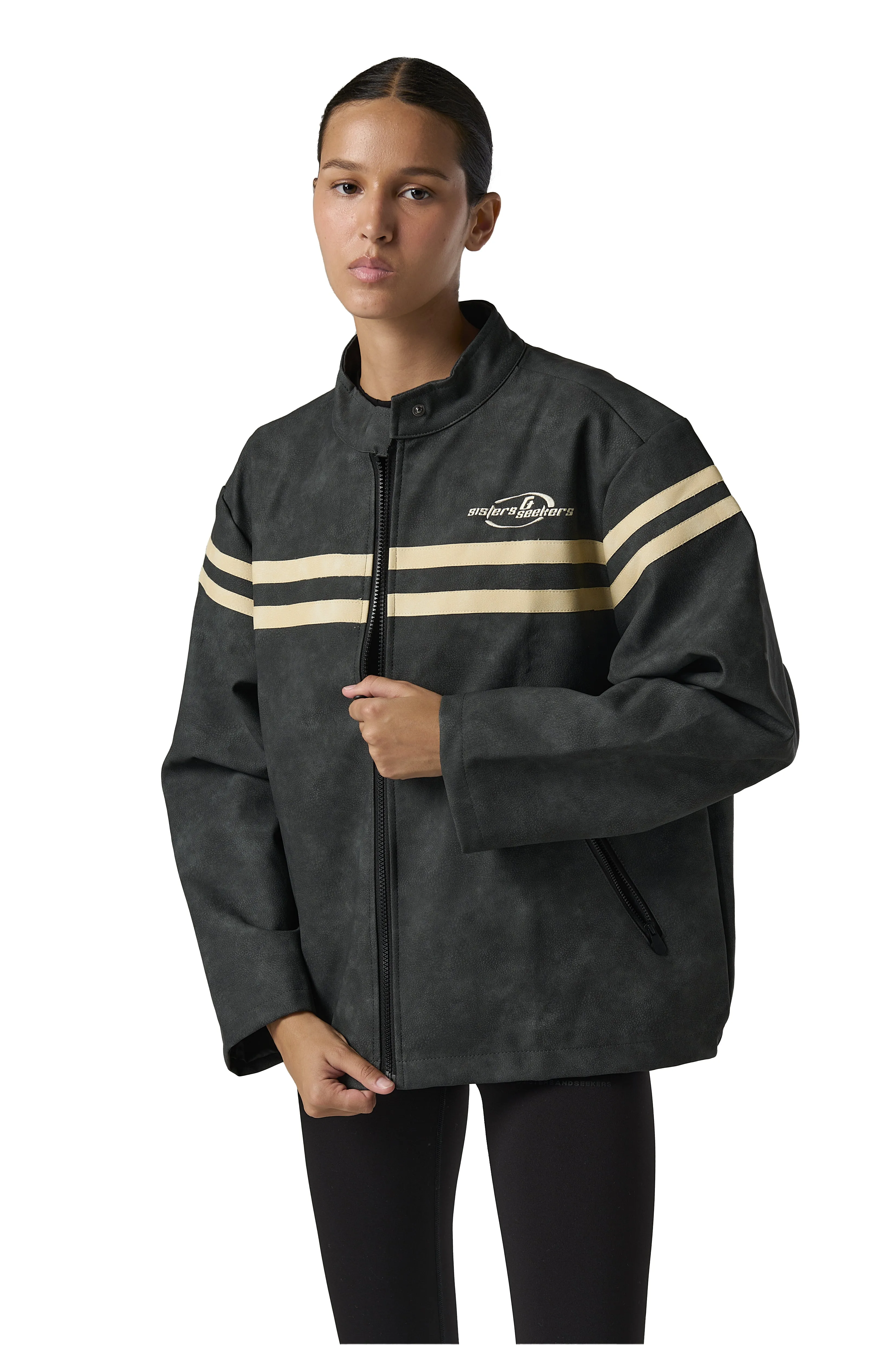 Grandpa Vegan Biker Jacket Pastel Shade