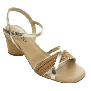 Women's Levey Heels In Camel Raffia Easy Clean hypoallergenic