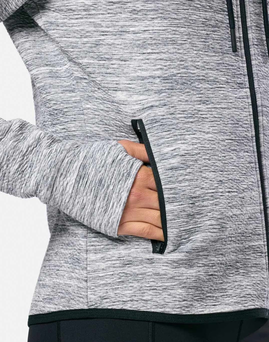 Grey Fleck Zip Hoodie Soft Feel