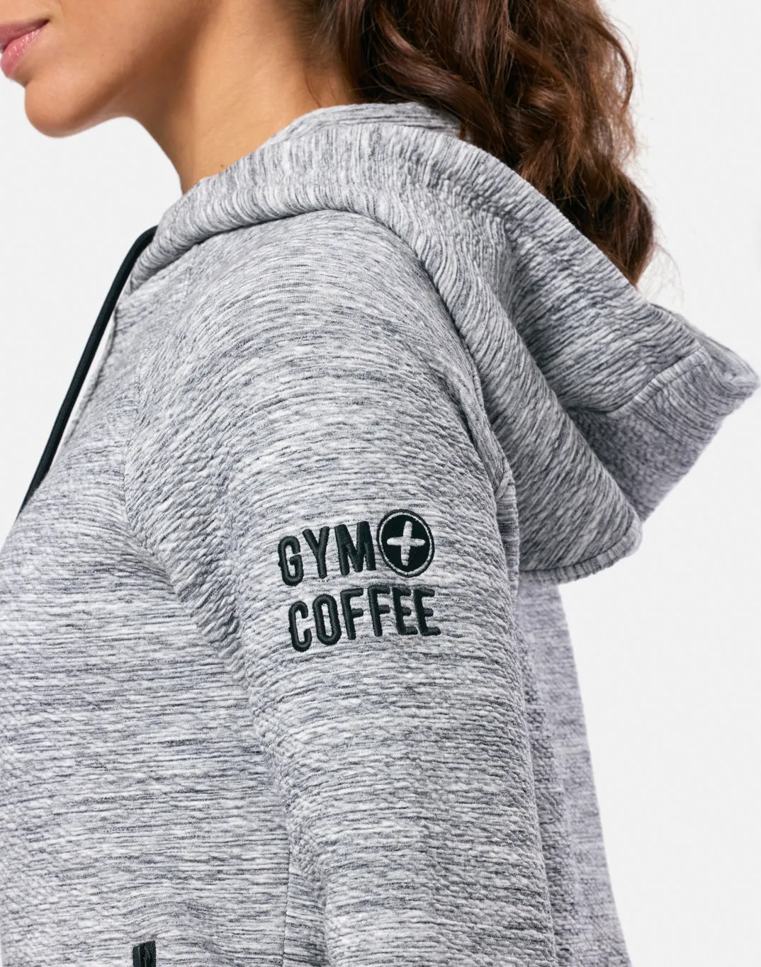 Chic Hoodie Breathable Layer Grey Fleck Zip Hoodie