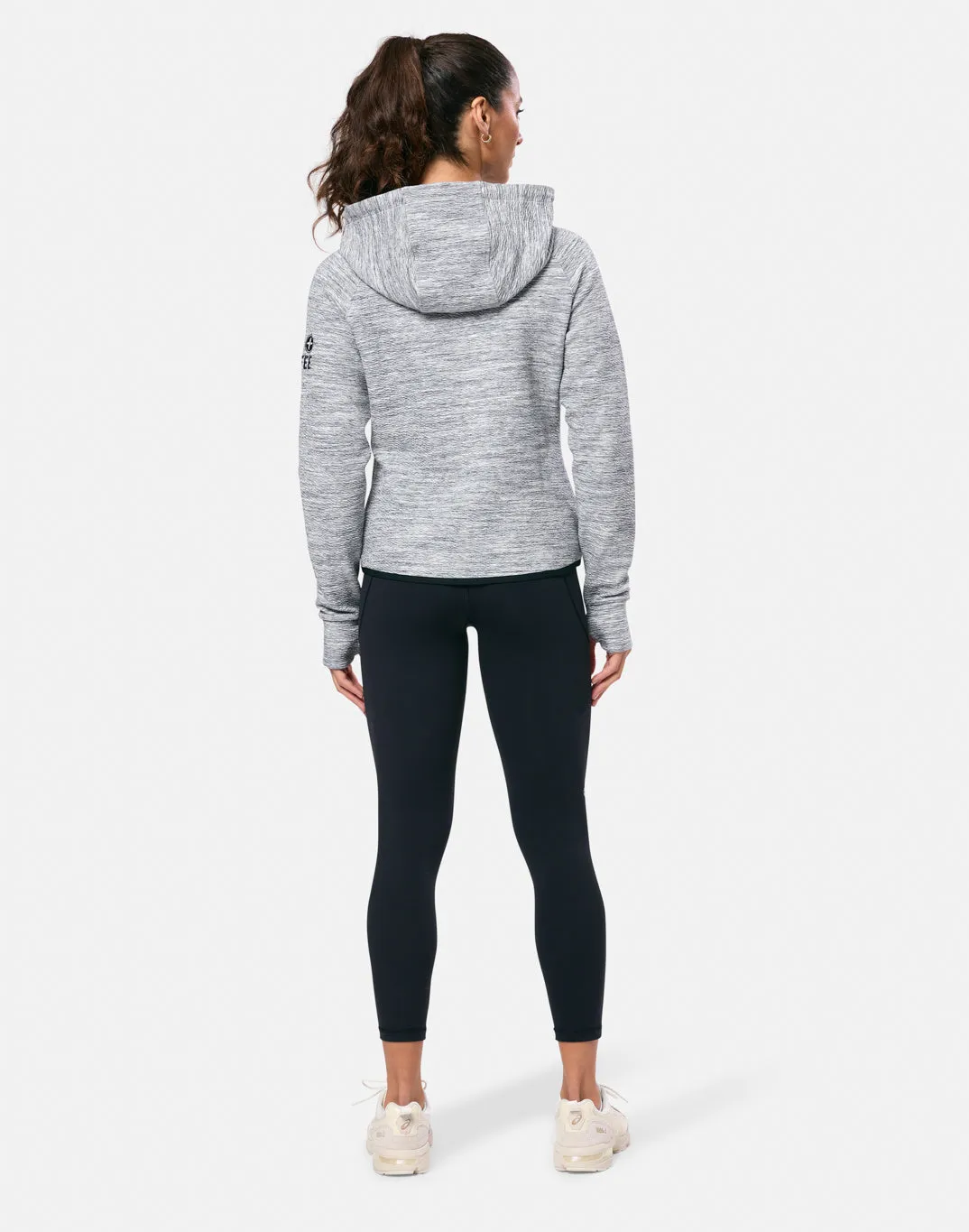 Grey Fleck Zip Hoodie Warm Top