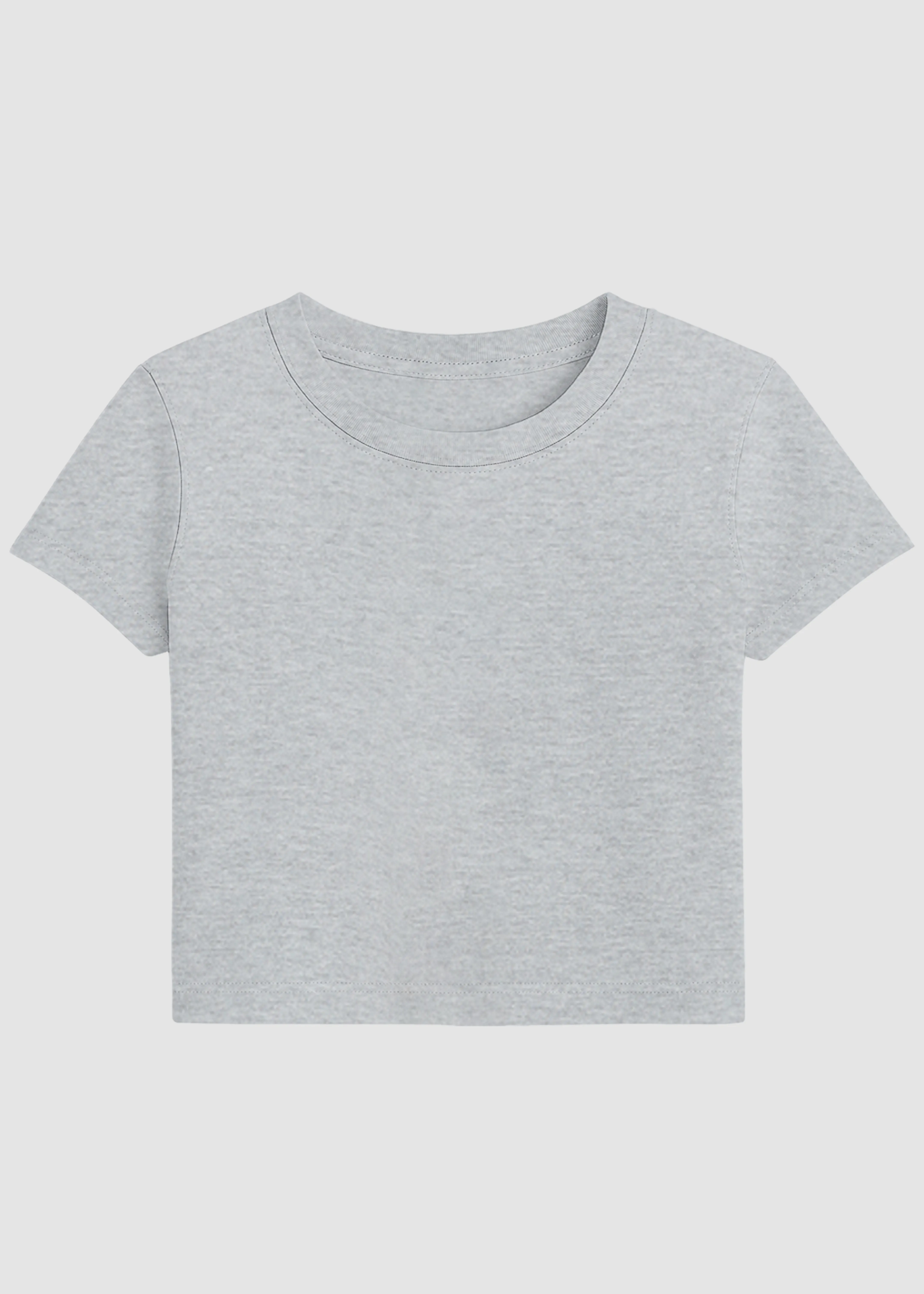 Grey Melange Crop Top | FC39 Daily Comfort Style