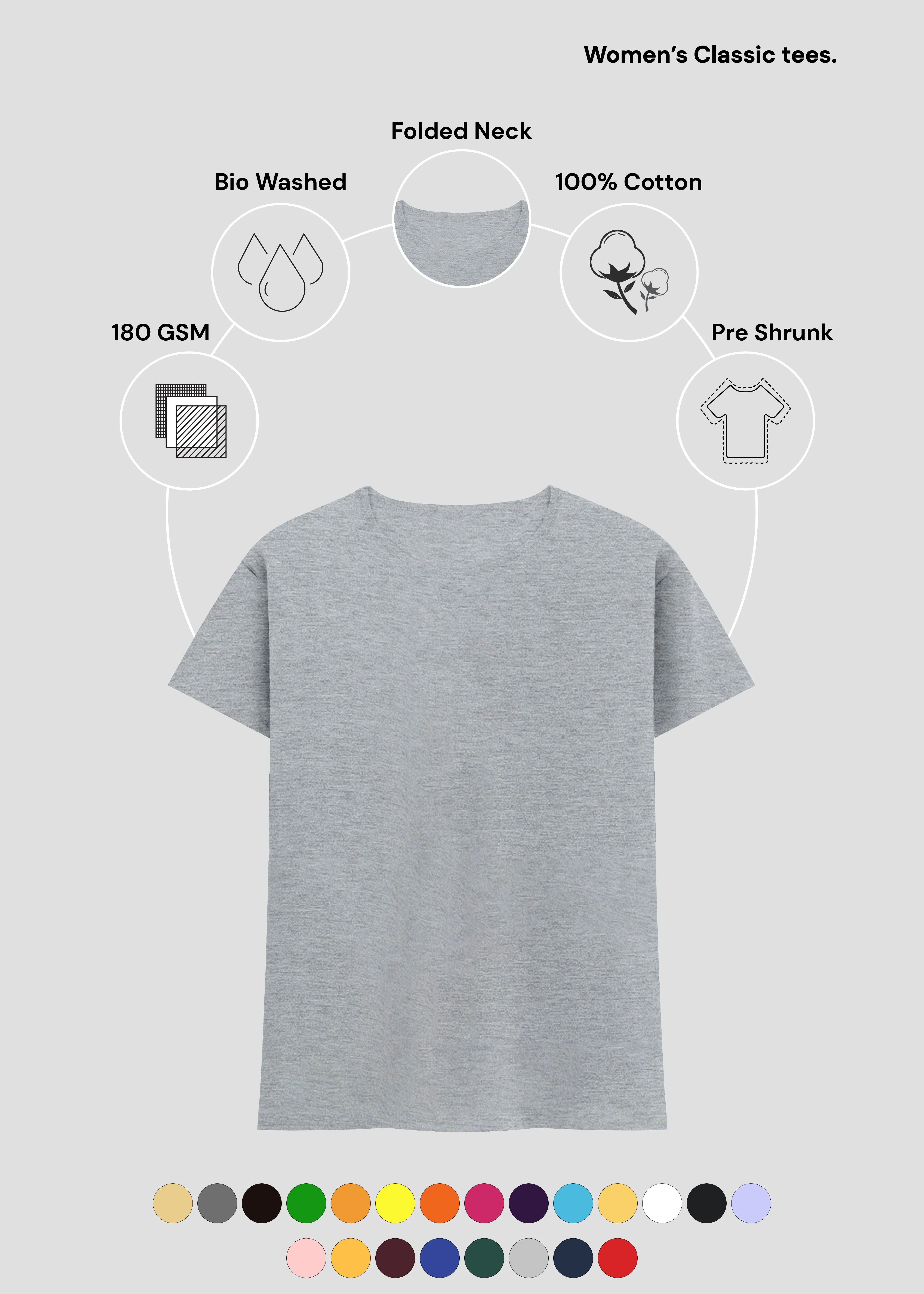 Grey Melange Women's Classic T-Shirt | FC21 MultipurposeUse