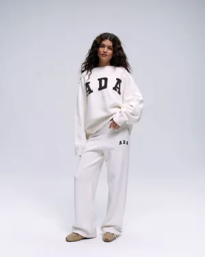 ADA Knit Straight Leg Sweatpants - Cream/Coffee Bean Sporty Touch quick dry