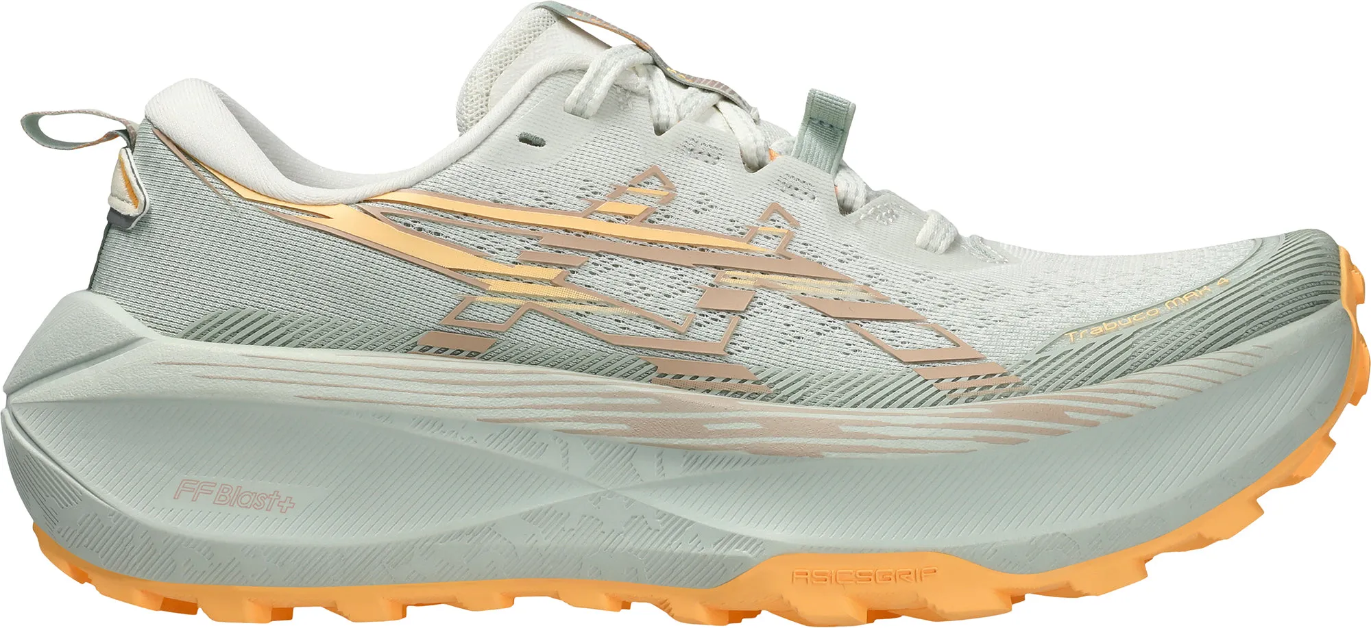 Asics Trabuco Max 4 Womens Trail Running Shoes - Green Minimalist Profile Comfortable Linings