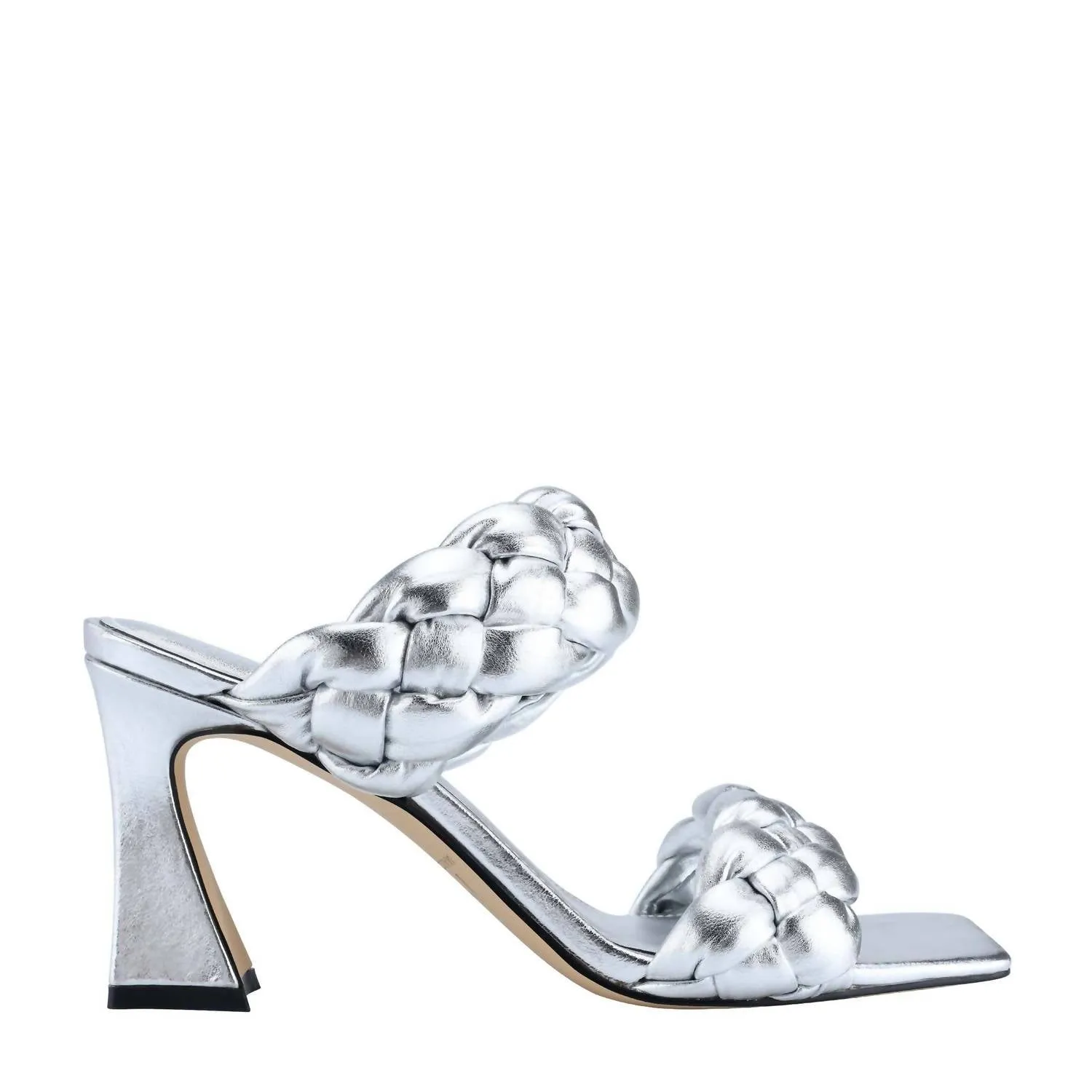 Hammy Heeled Sandal In Silver Wide fit
