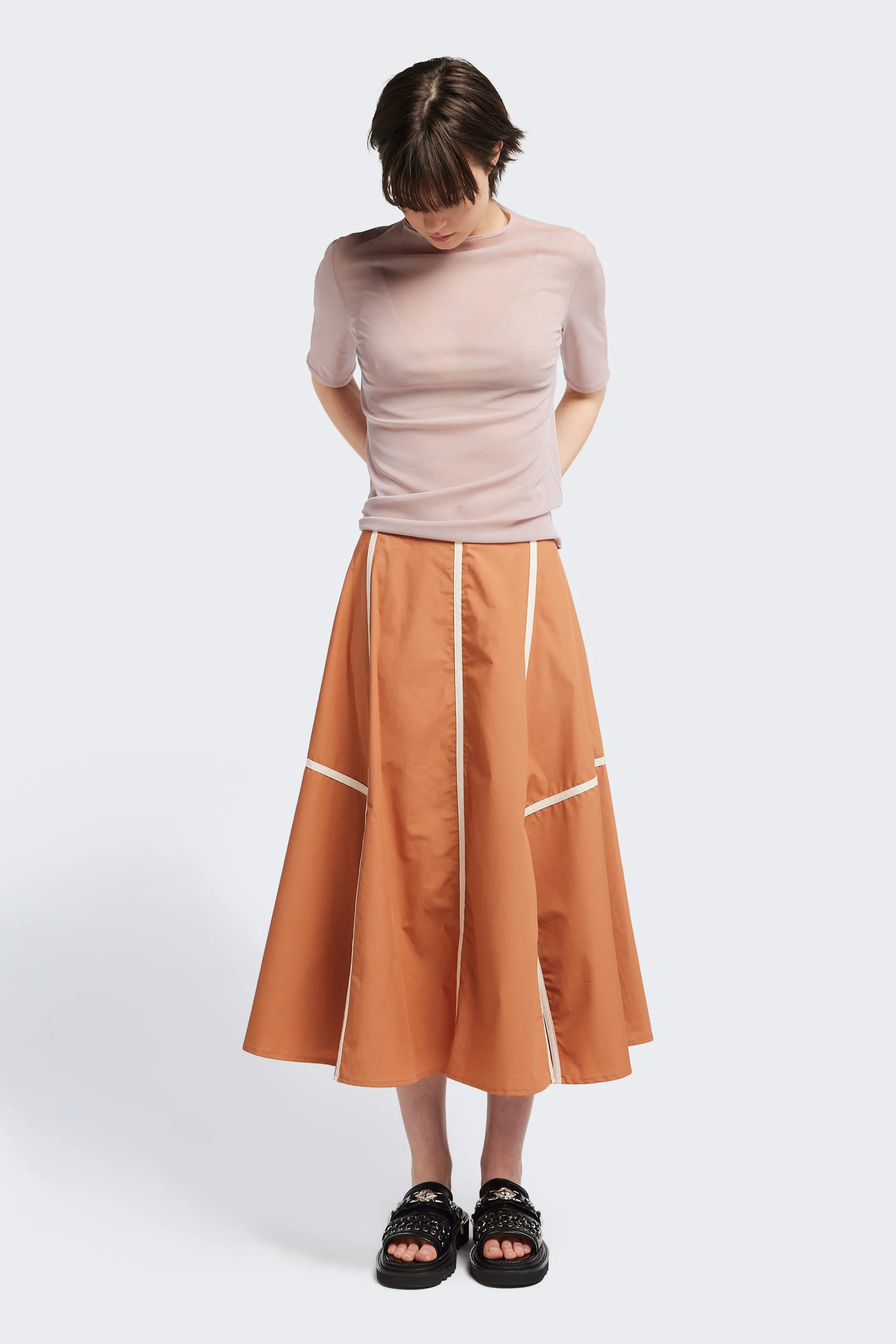 Balanced Outfit Unique Feature Regarder Bound Skirt Burnt Orange/Ecru
