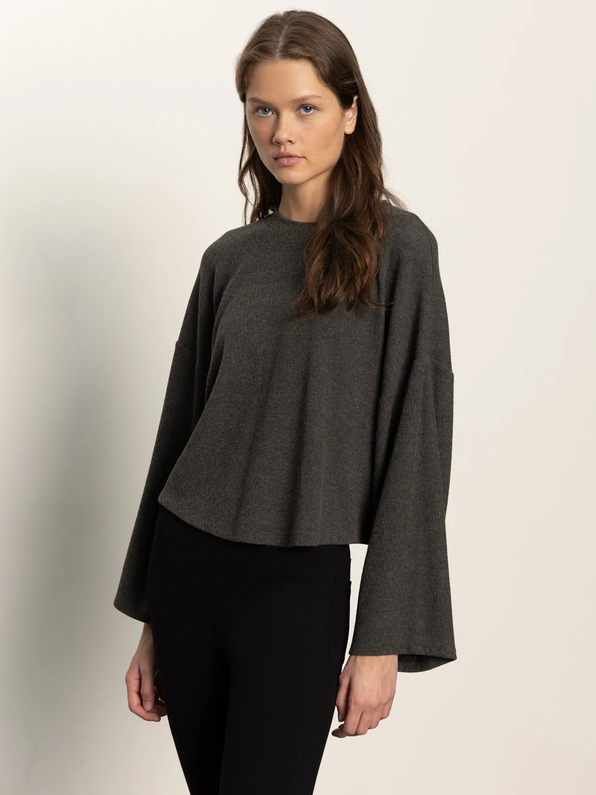Relaxed Smart Hearthside Popover Top Heather Ink