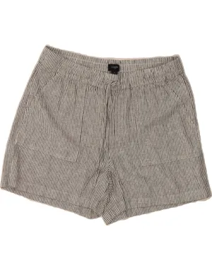 J. CREW Womens Casual Shorts Small W27 Grey Pinstripe Linen Wrinkle-Resistant City Exploration