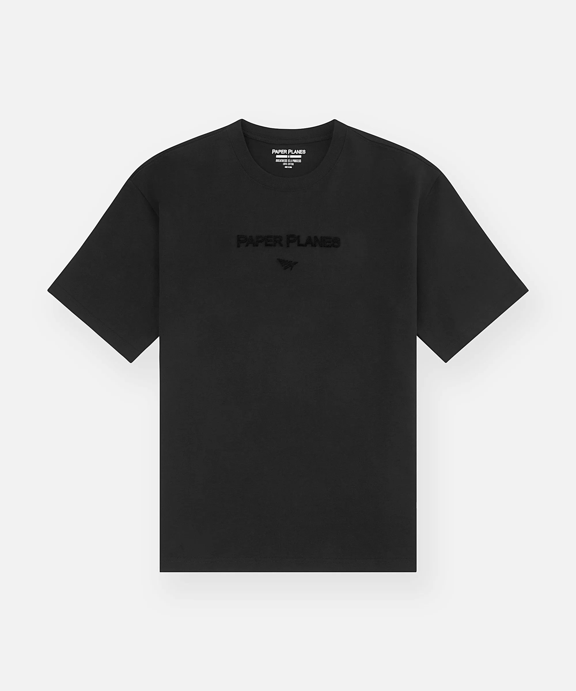 Heavyweight Textured Oversized Logo Tee Water Based Ink Print Raw Hem Finish