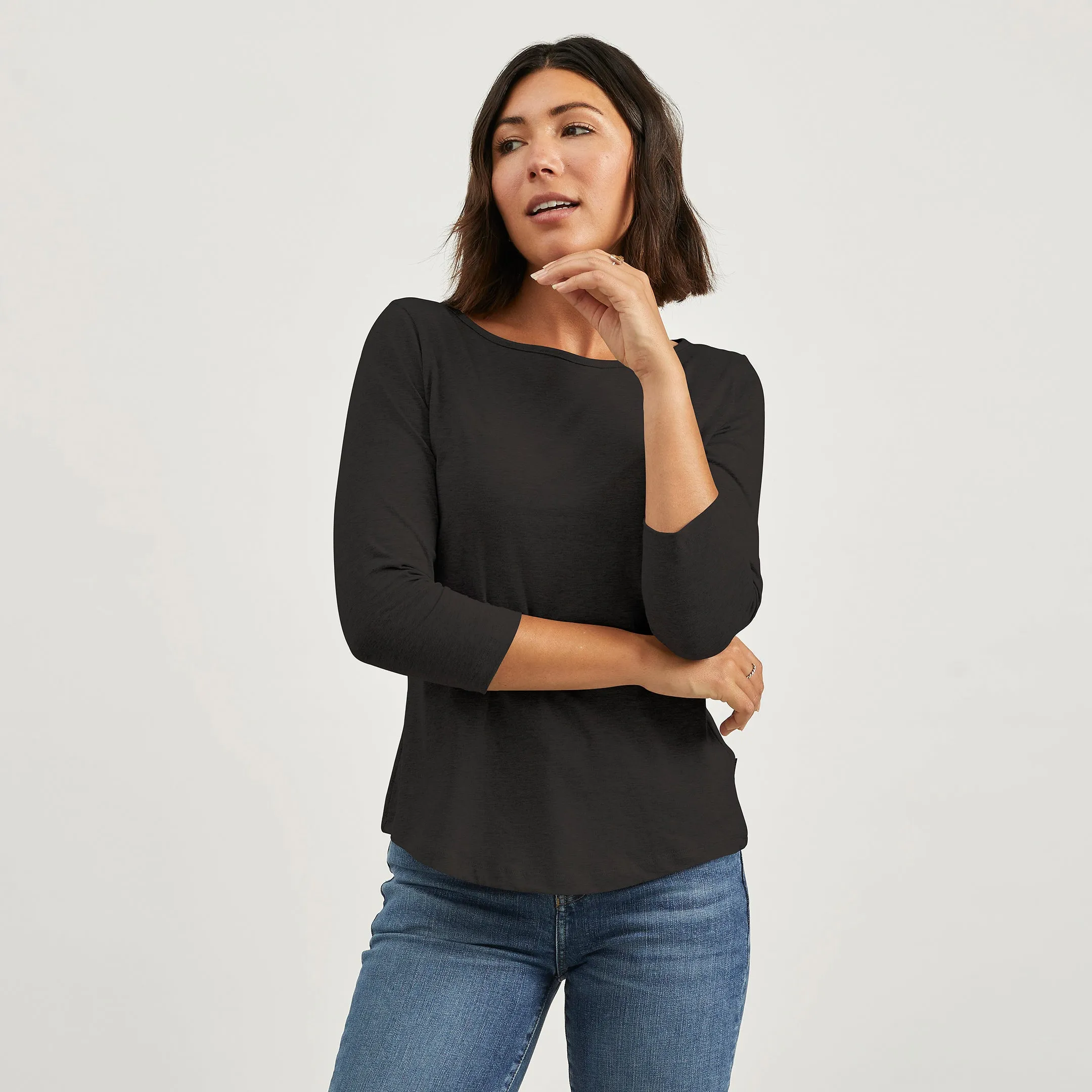 Hemp 3/4 Boat Tee Elegant Casual Layers