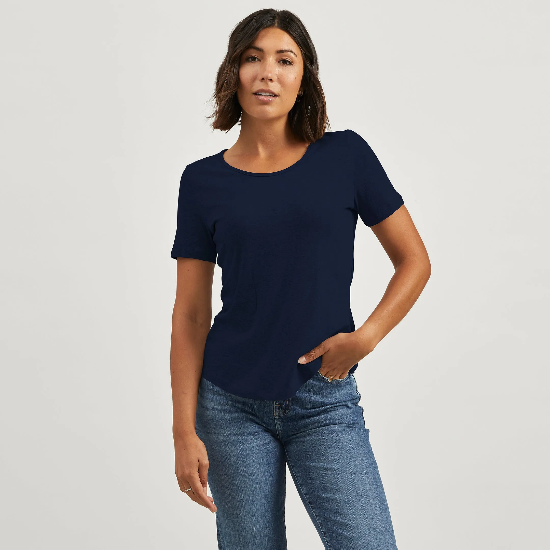 Recycled Polyester Thread Travel Trend Look Hemp Relaxed Crew Tee