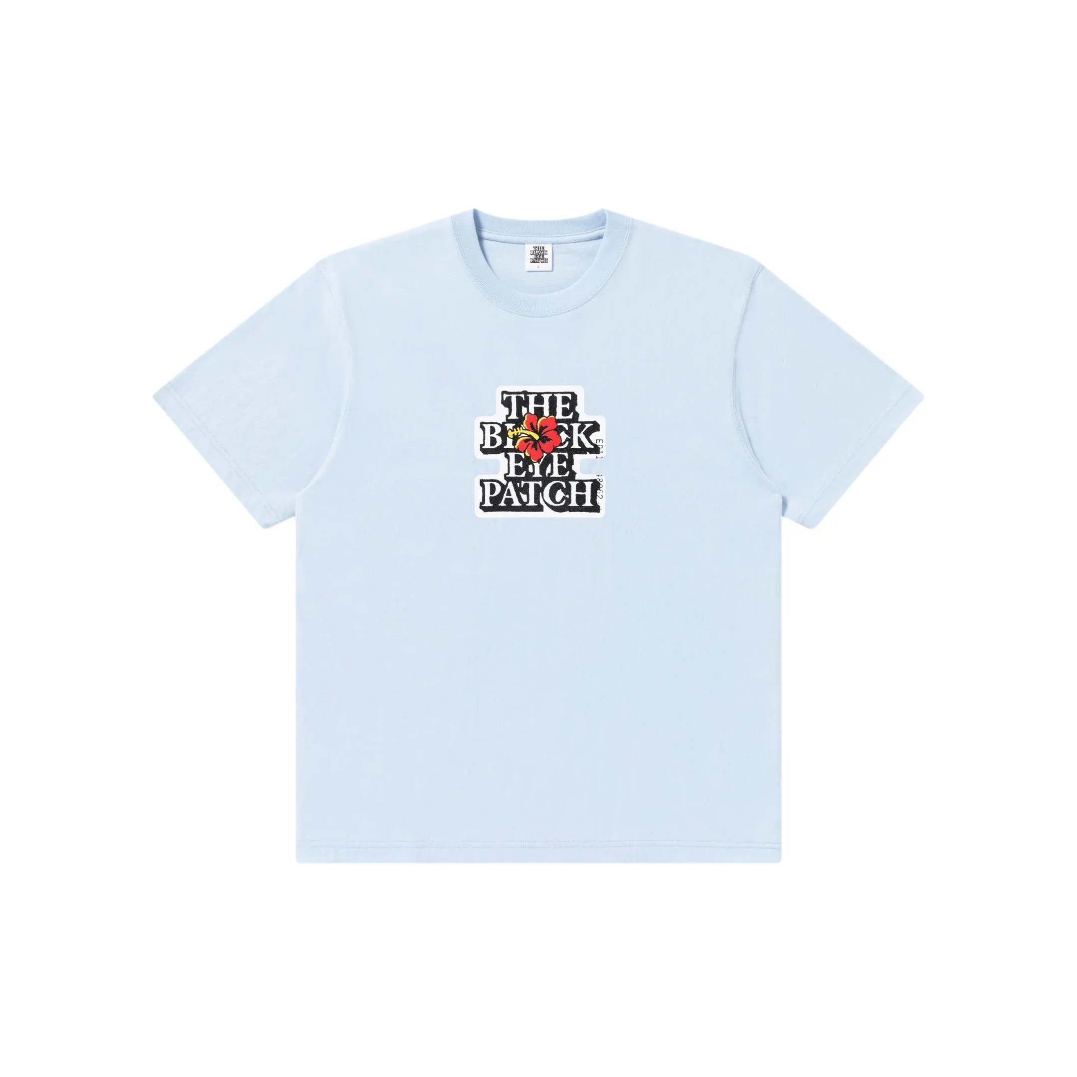 HIBISCUS OG LABEL TEE PASTEL BLUE Yarn Dyed Fabric Summer Favorite