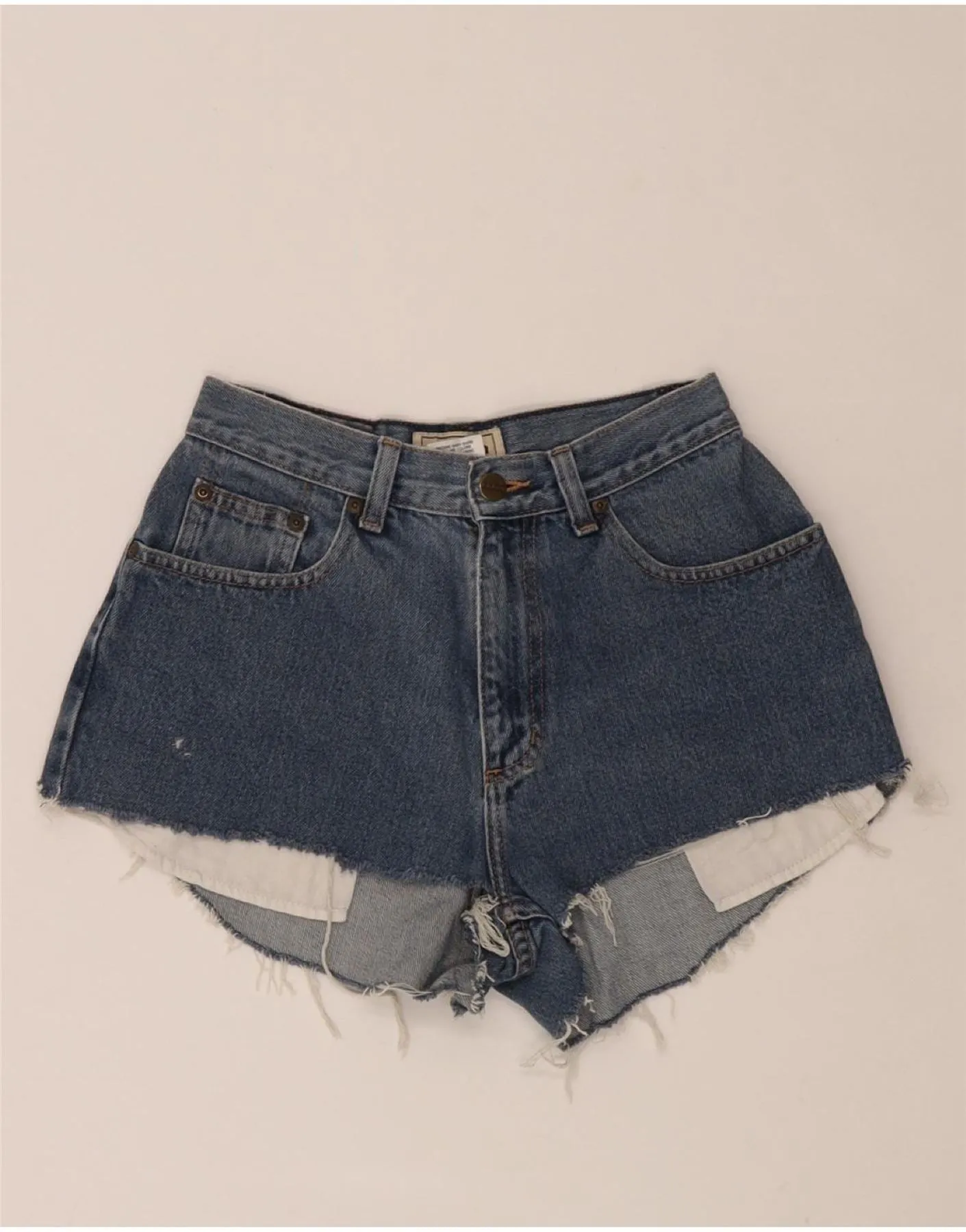 L.L.BEAN Womens Relaxed Fit Original Fit Denim Shorts US 4 Small W24 Blue Minimalist Style Nautical Look