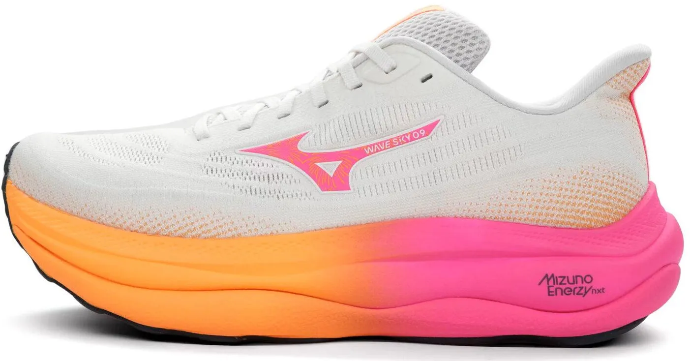 running for exploration rehabilitation running shoes Mizuno Wave Sky 9 Running Shoes - White