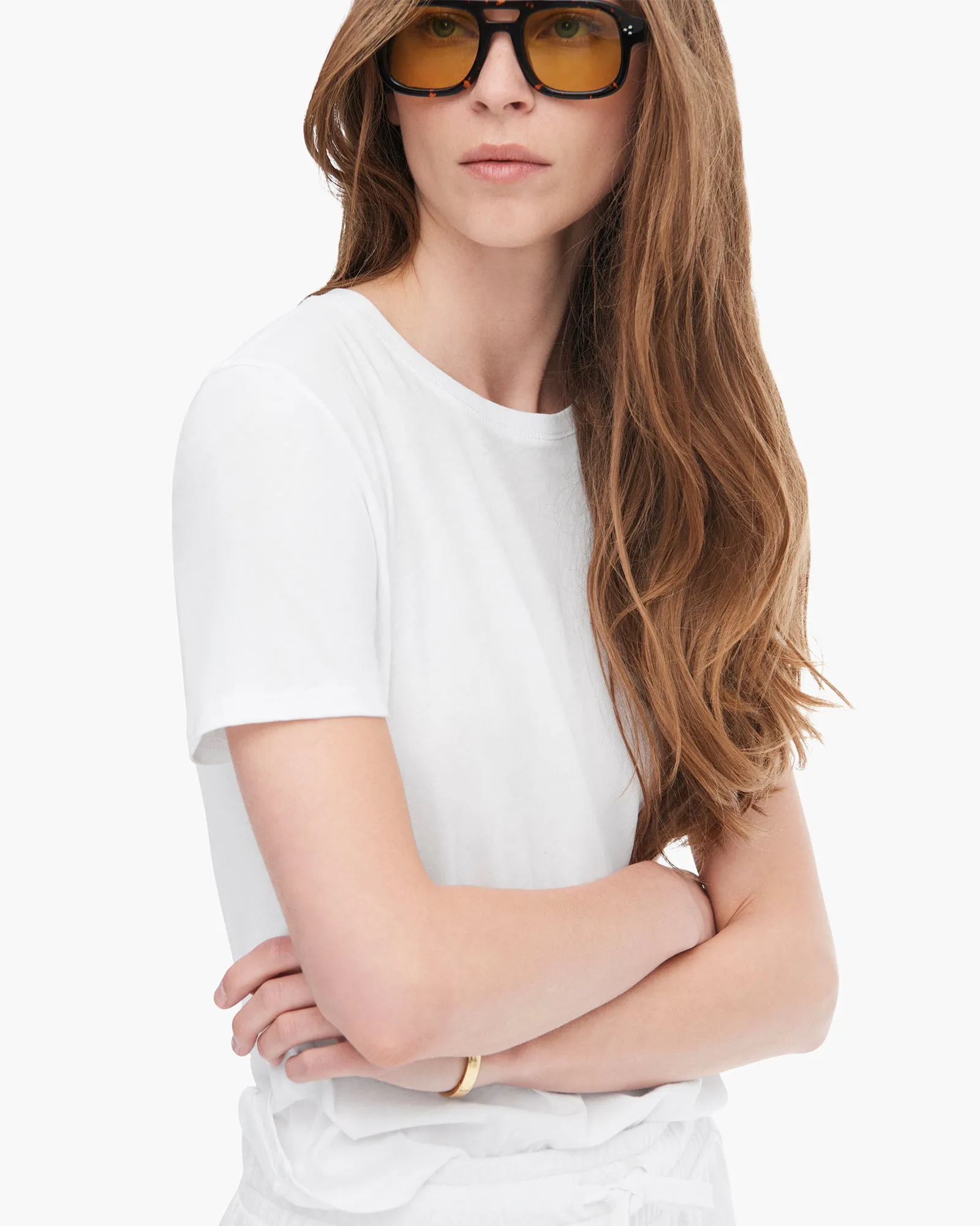 High Torsion Short Sleeve Crew Neck Tee - White Anti Bacterial Treatment Short sleeved breeziness