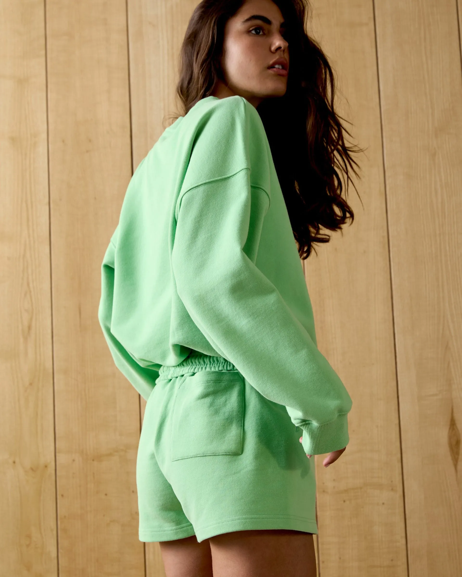 Ace Oversized Sweatshirt - Kiwi Green/Marshmallow White Essential Bold