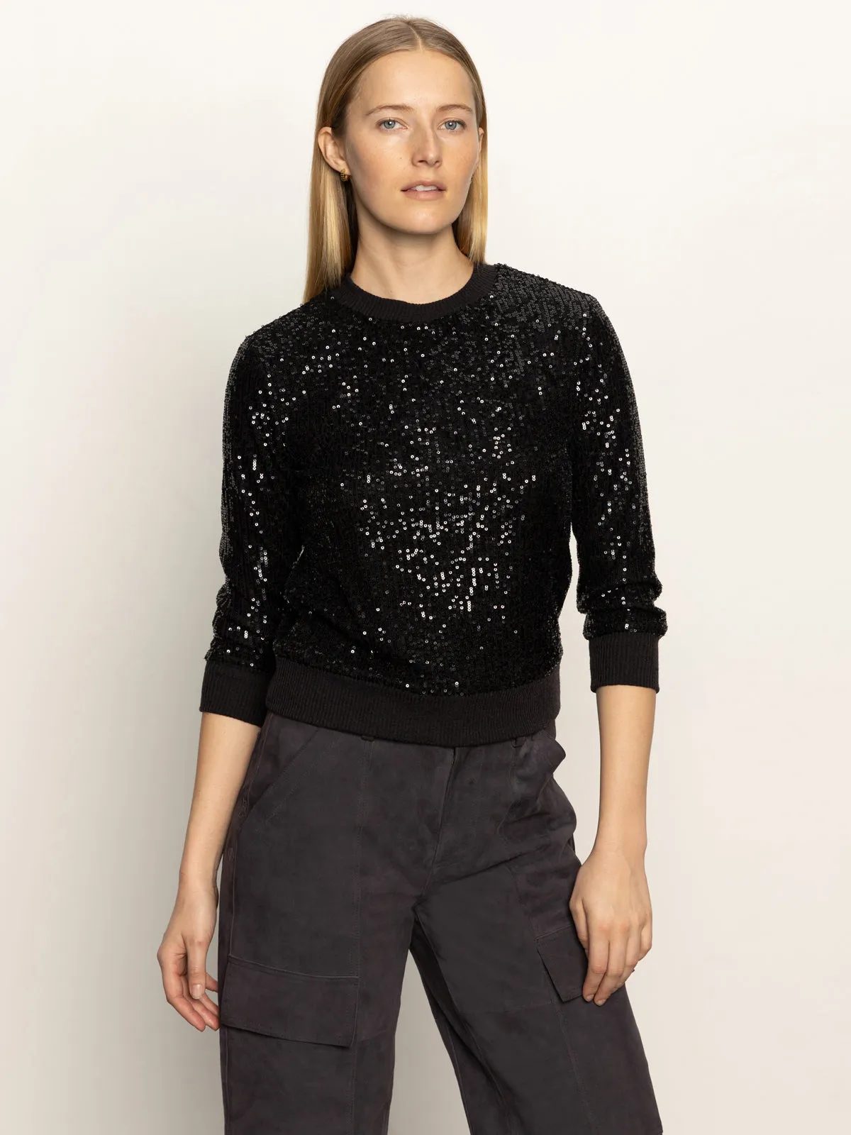 Streetwear Relaxed Sparkle Popover Black