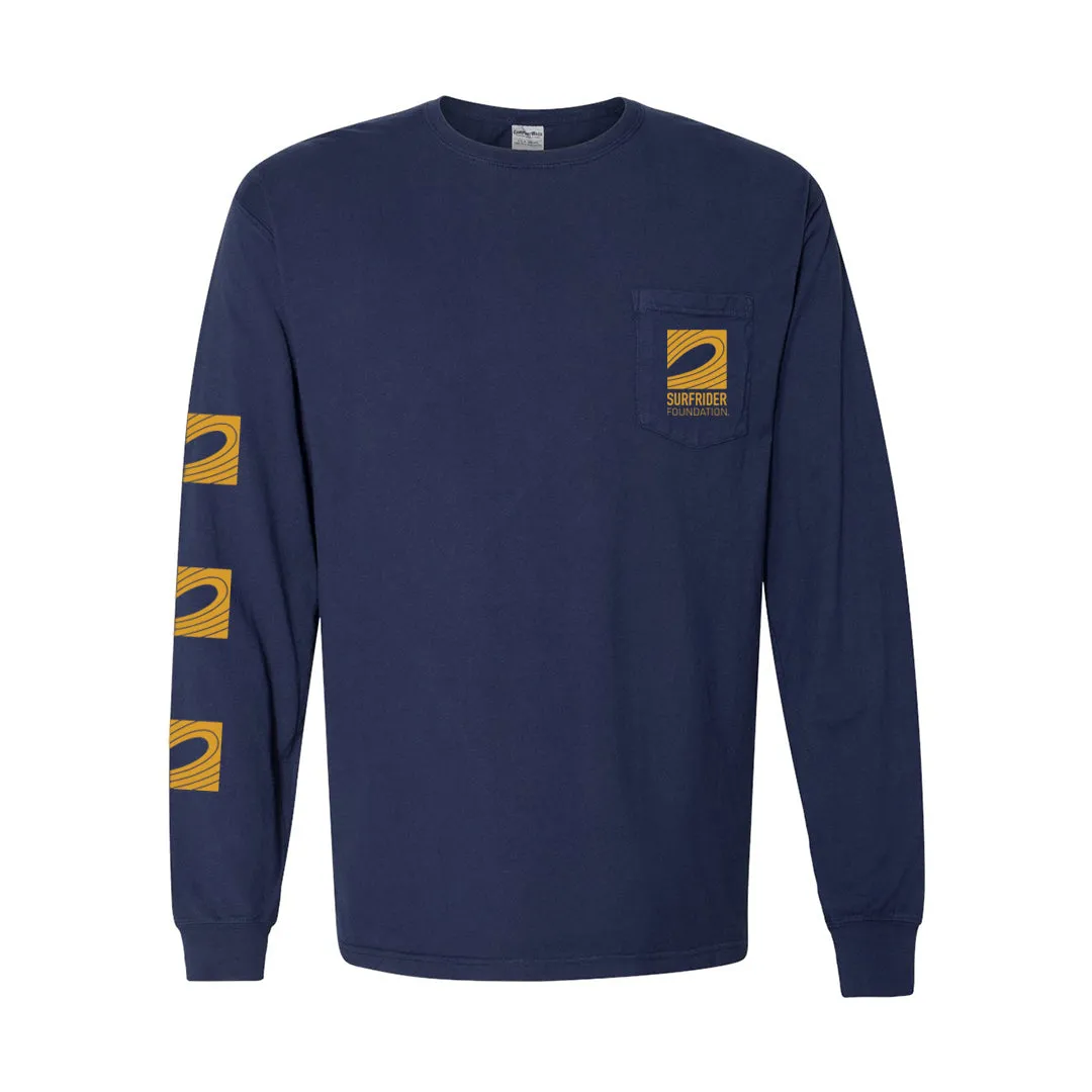 Structured silhouette Icon Logo Long Sleeve Pocket Tee