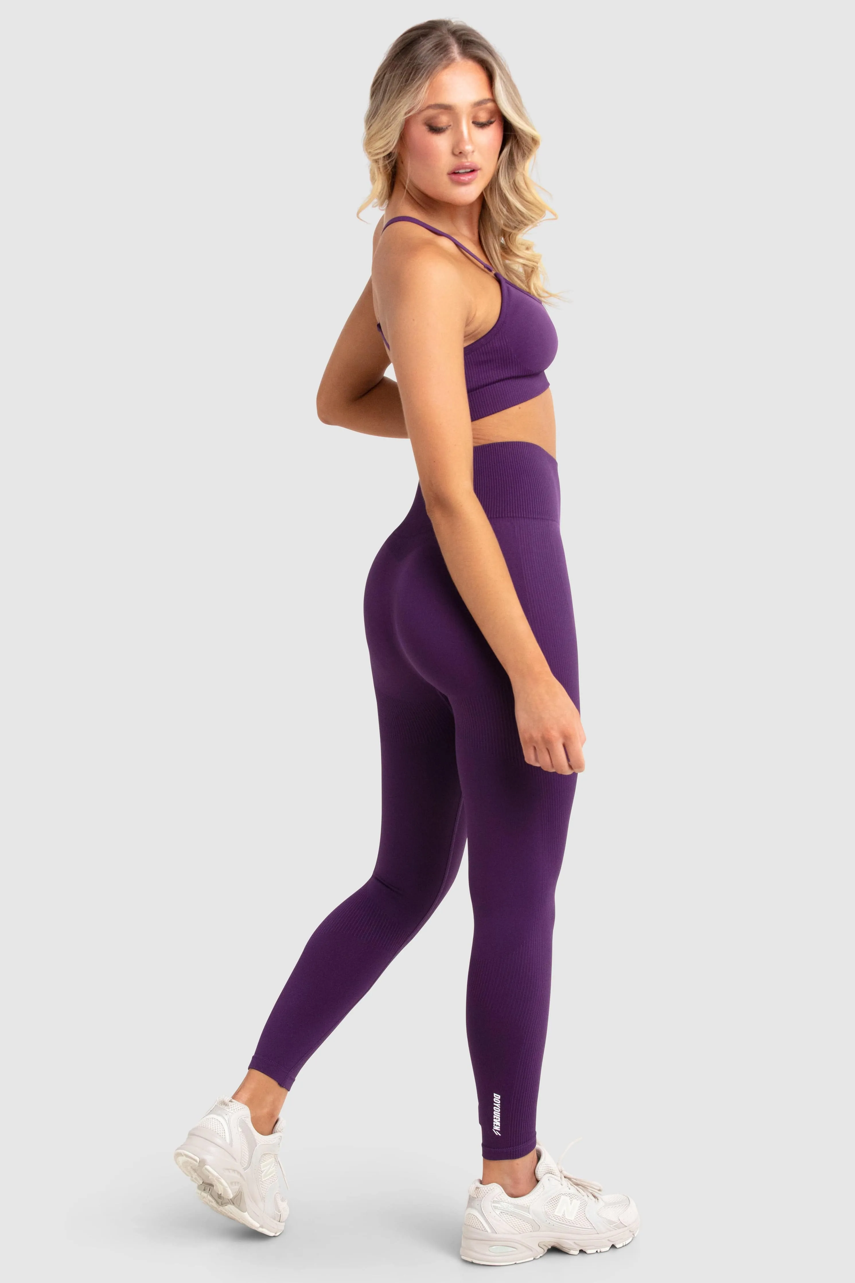 Minimalist Style Dance Practice Impact Seamless Leggings - Plum