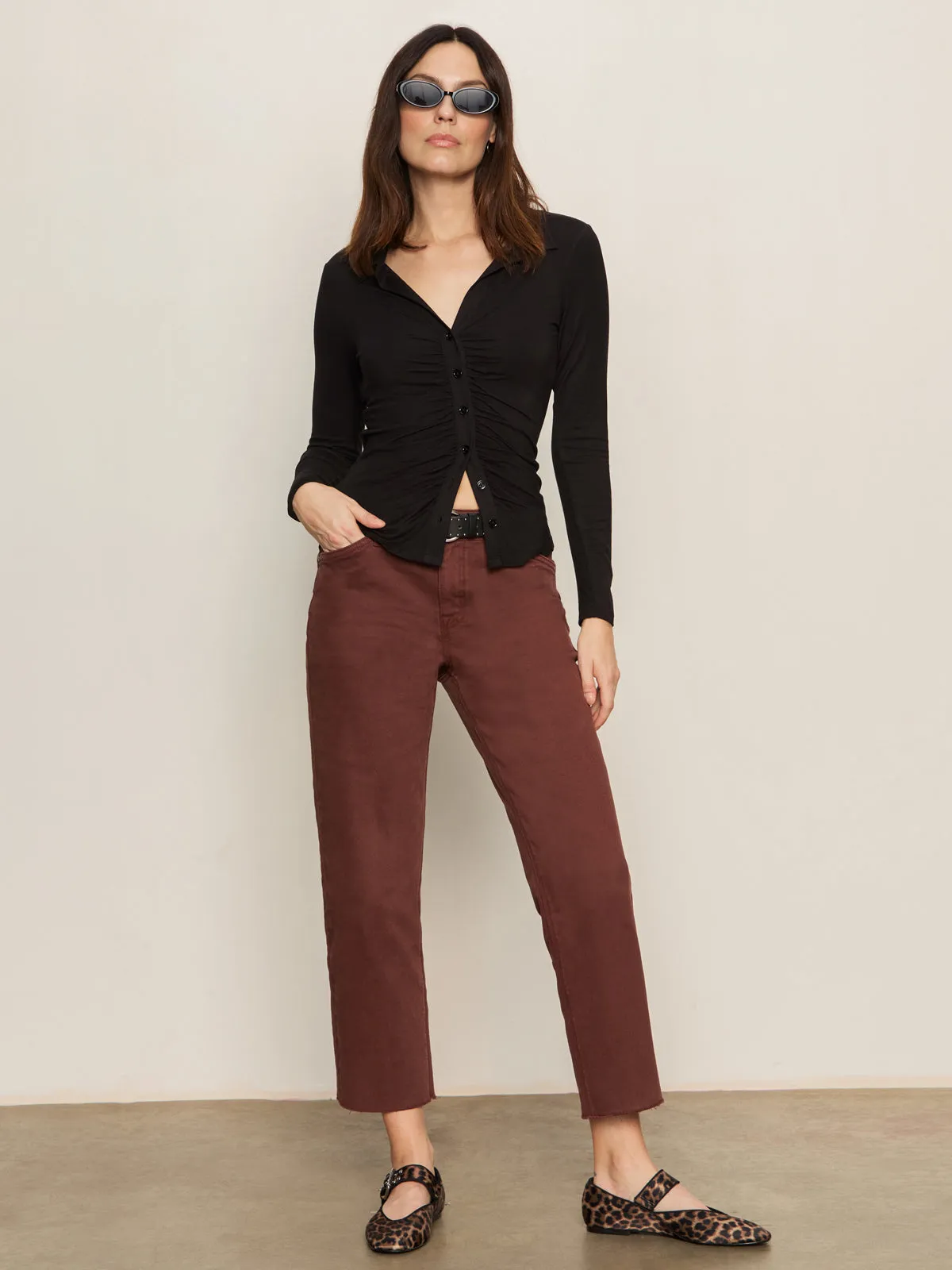 Dreamgirl Knit Button Up Top Black Tear Resistant