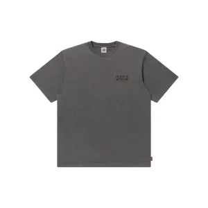 Ultra Soft Blended Textile Cozy Wardrobe YUKI CHIBA "?|???L??" COIN EMBROIDERED TEE CHARCOAL