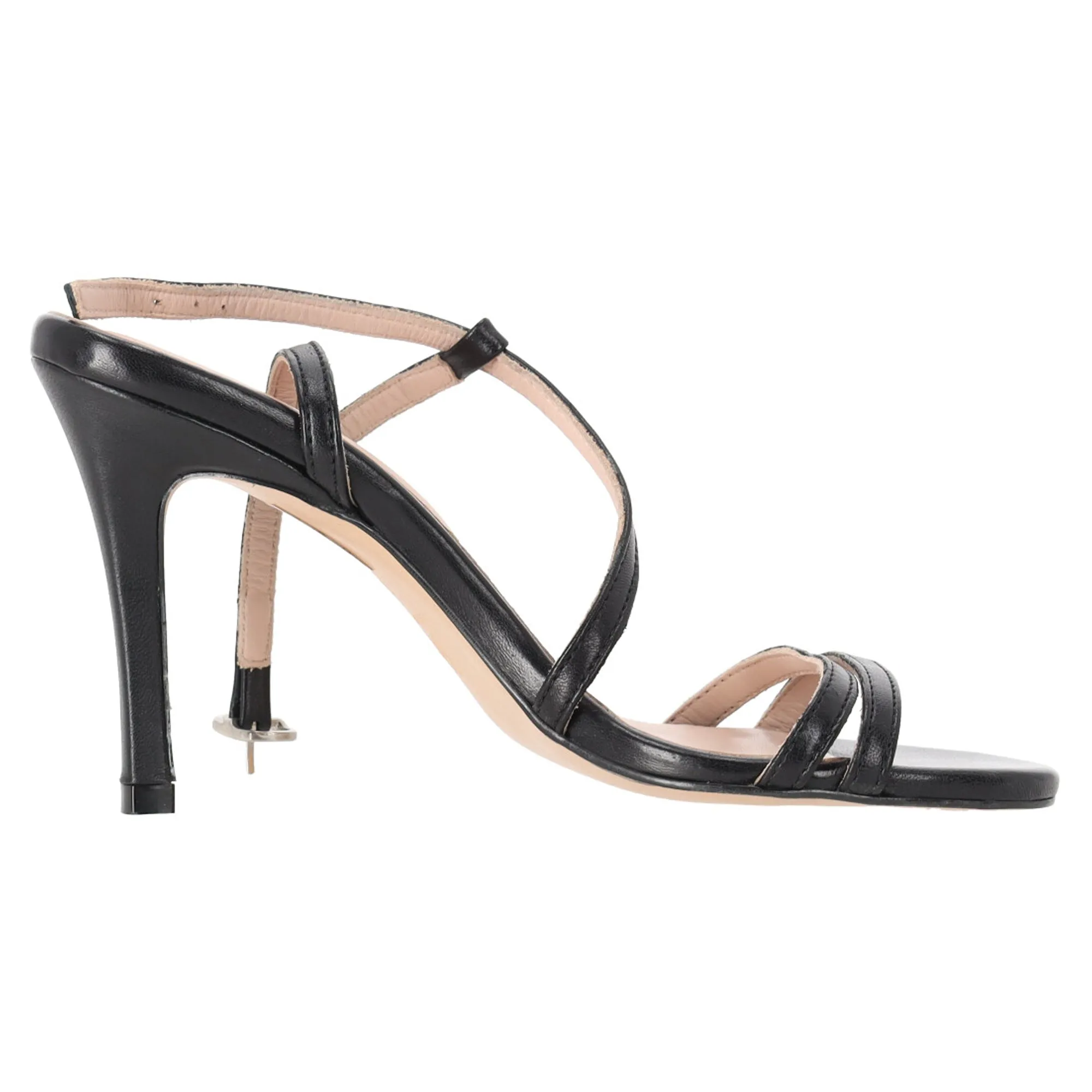 synthetic material Wedge Wedding Shoes Iris & Ink Laurel Slingback Sandals in Black Leather