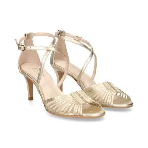 Jaima Heeled Sandals In Miko Oro Bridal Wedding Heels
