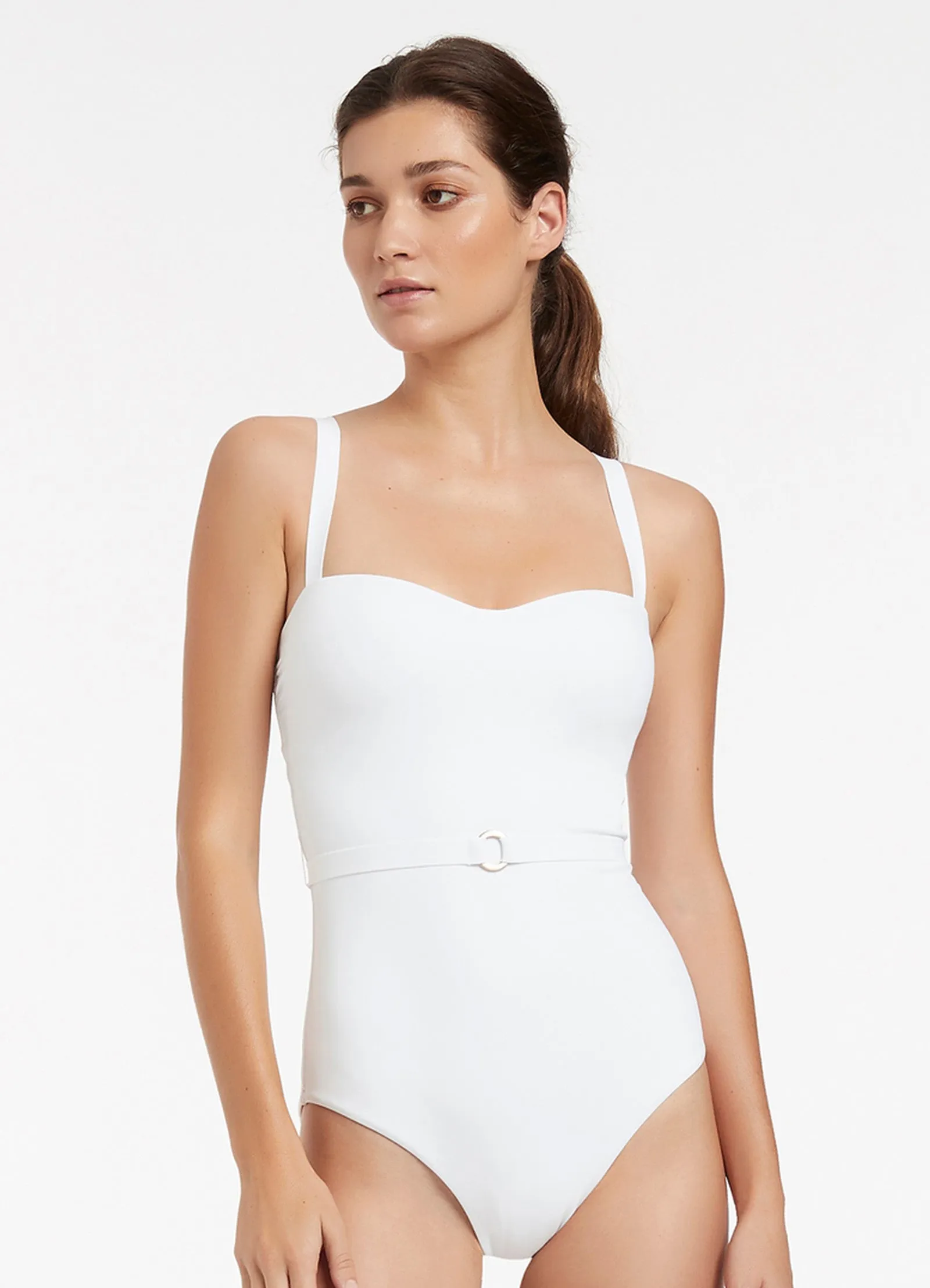 Back Coverage Design Jetset Infinity Tank One Piece - White