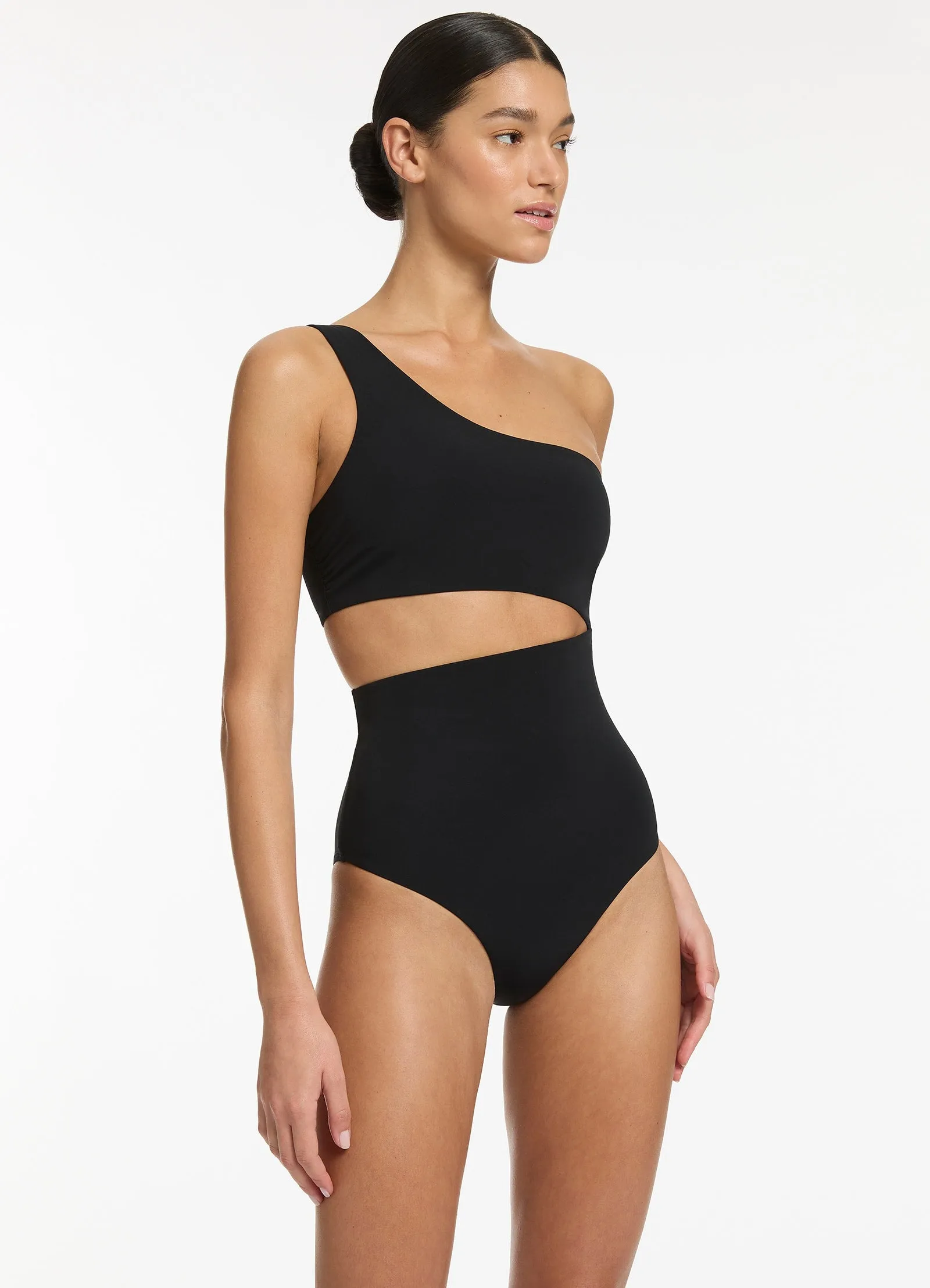Jetset One Shoulder One Piece - Black Relaxing Moment Relaxing Holiday