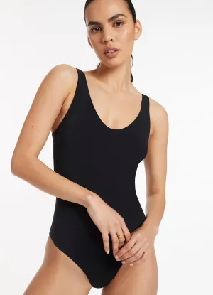 Jetset Plunge One Piece - Black Anti Pilling Fabric Blend Eco Friendly