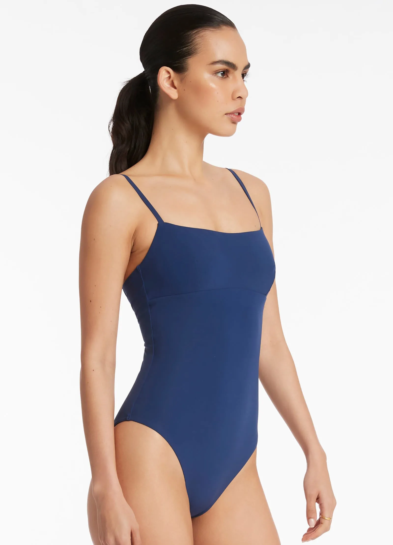 Jetset Tank One Piece - Pacific Blue Flattering-Silhouette Tagless Comfort