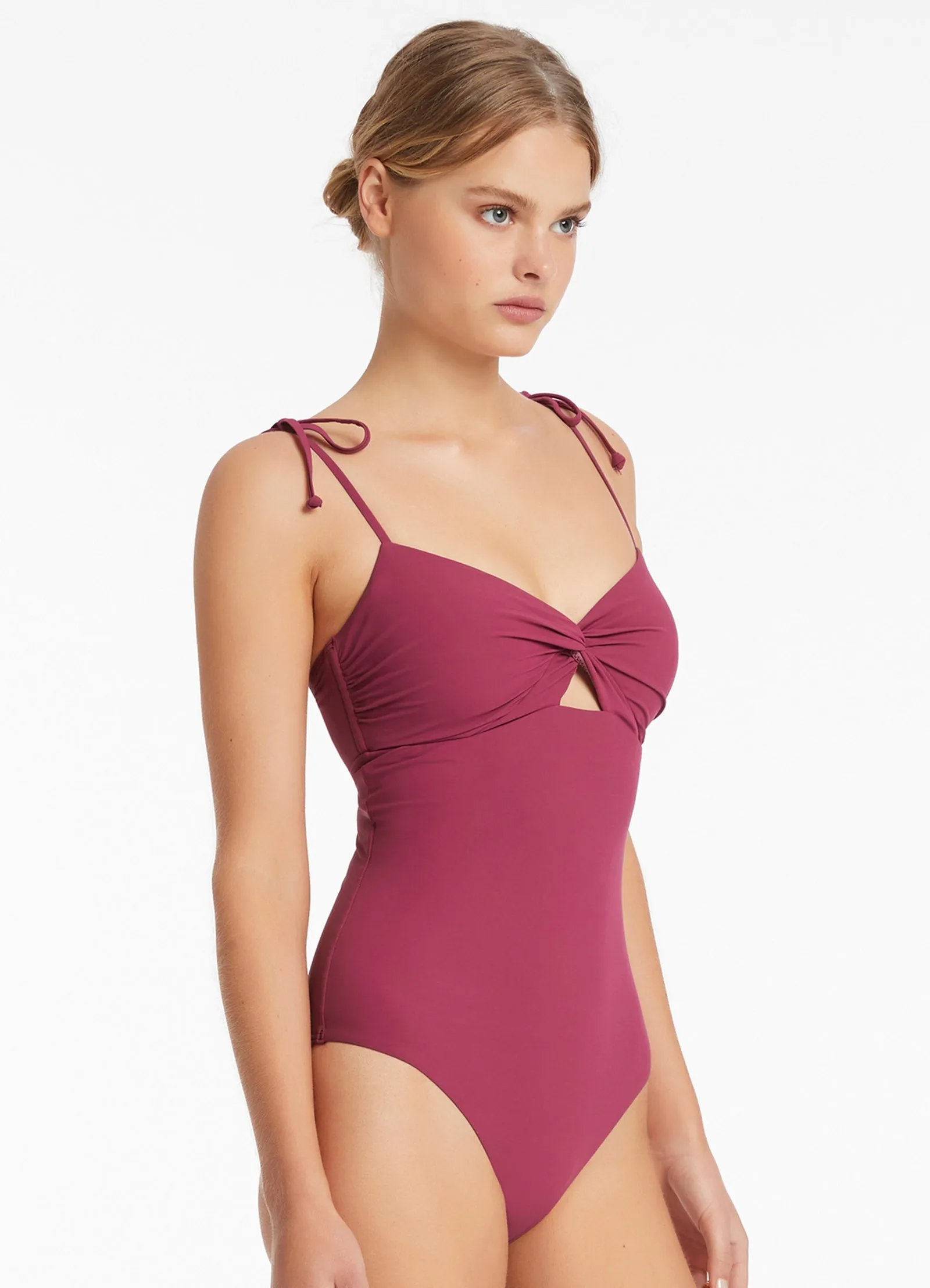 Jetset Twist Front One Piece - Orchid Fade Resistant Coating