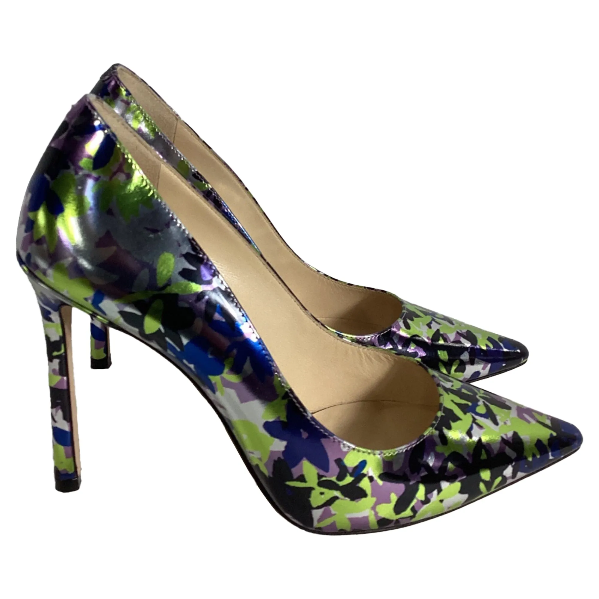 Jimmy Choo Camo Print Floral Pumps in Multicolor Leather Chic Shoes