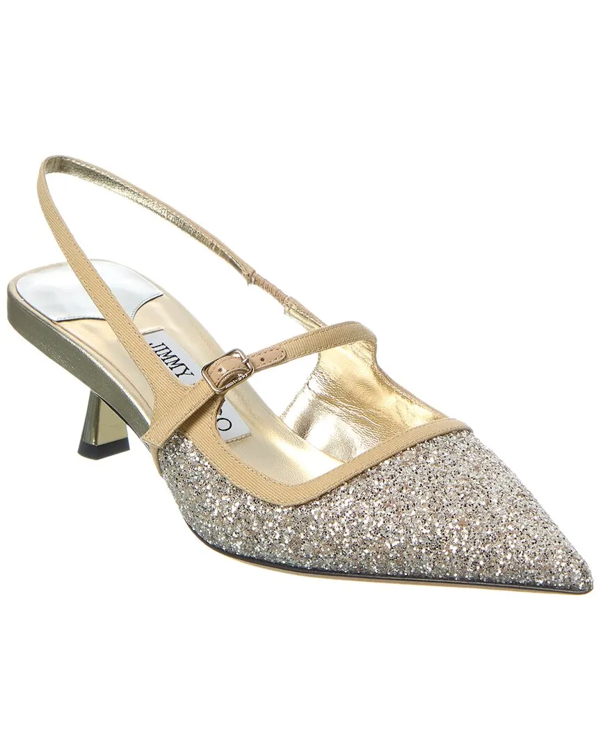 Fashionable Pumps Jimmy Choo Didi 45 Glitter & Leather Slingback Pump