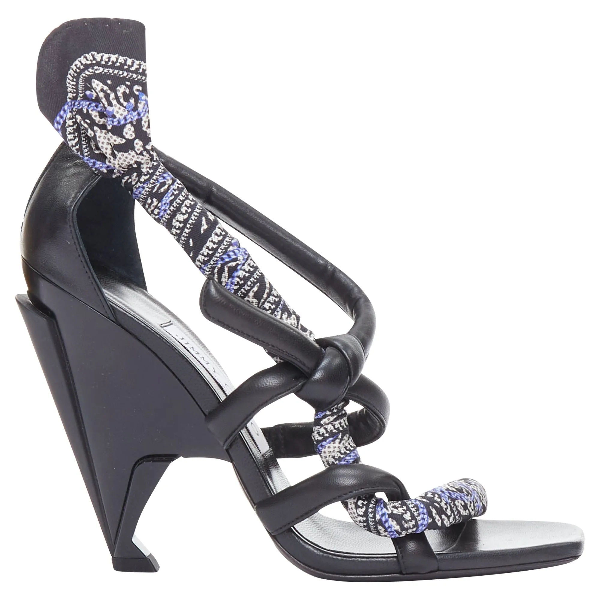 Chunky Wedge Heels Jimmy Choo Kalypso scarf architectural heel sandals