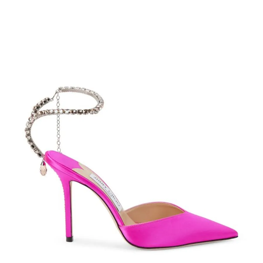 Laced Jimmy Choo Saeda 100 mm Satin Heel