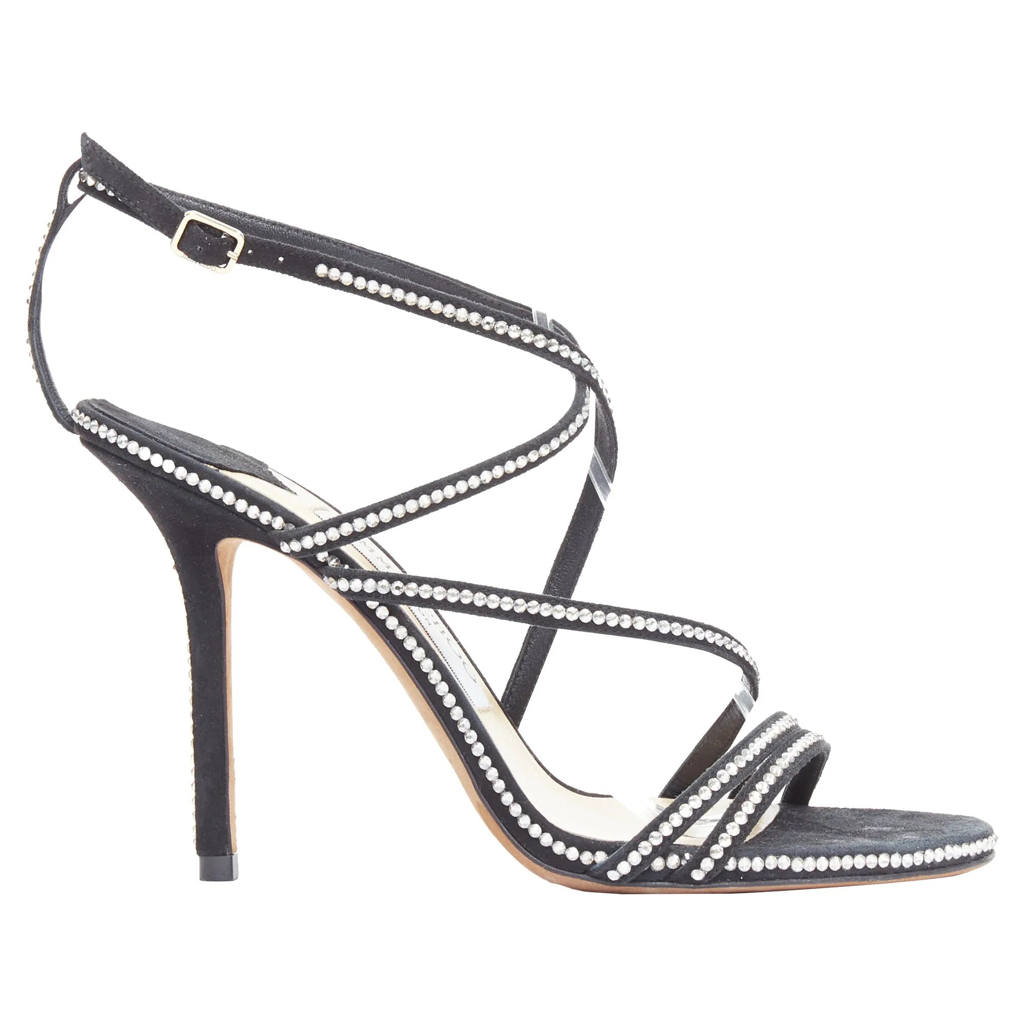Glossy Finish Trendy Sandals Jimmy Choo suede crystal d'orsay strappy sandals