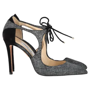 Jimmy Choo Vanessa Textured Pumps in Black Suede Easy To Clean Casual Pumps