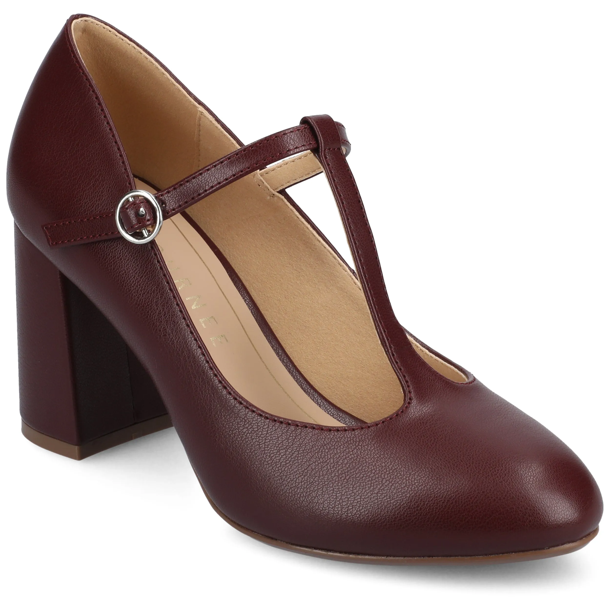 Journee Women's Talani T-strap Dress Pumps Heel Booties Indoor