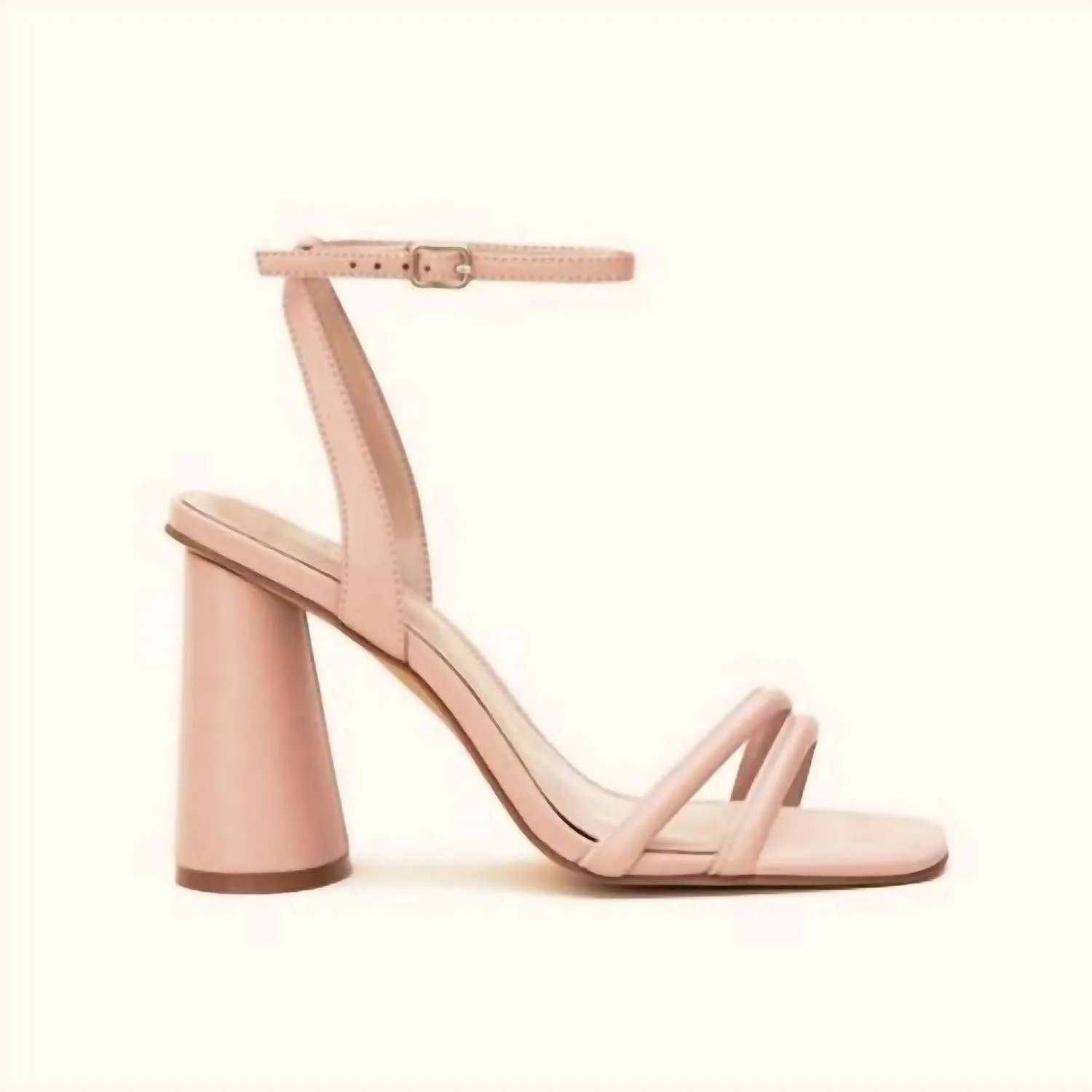 Julia Chunky Heel In Nude Blush Sturdy Build Classic Wedding Heels