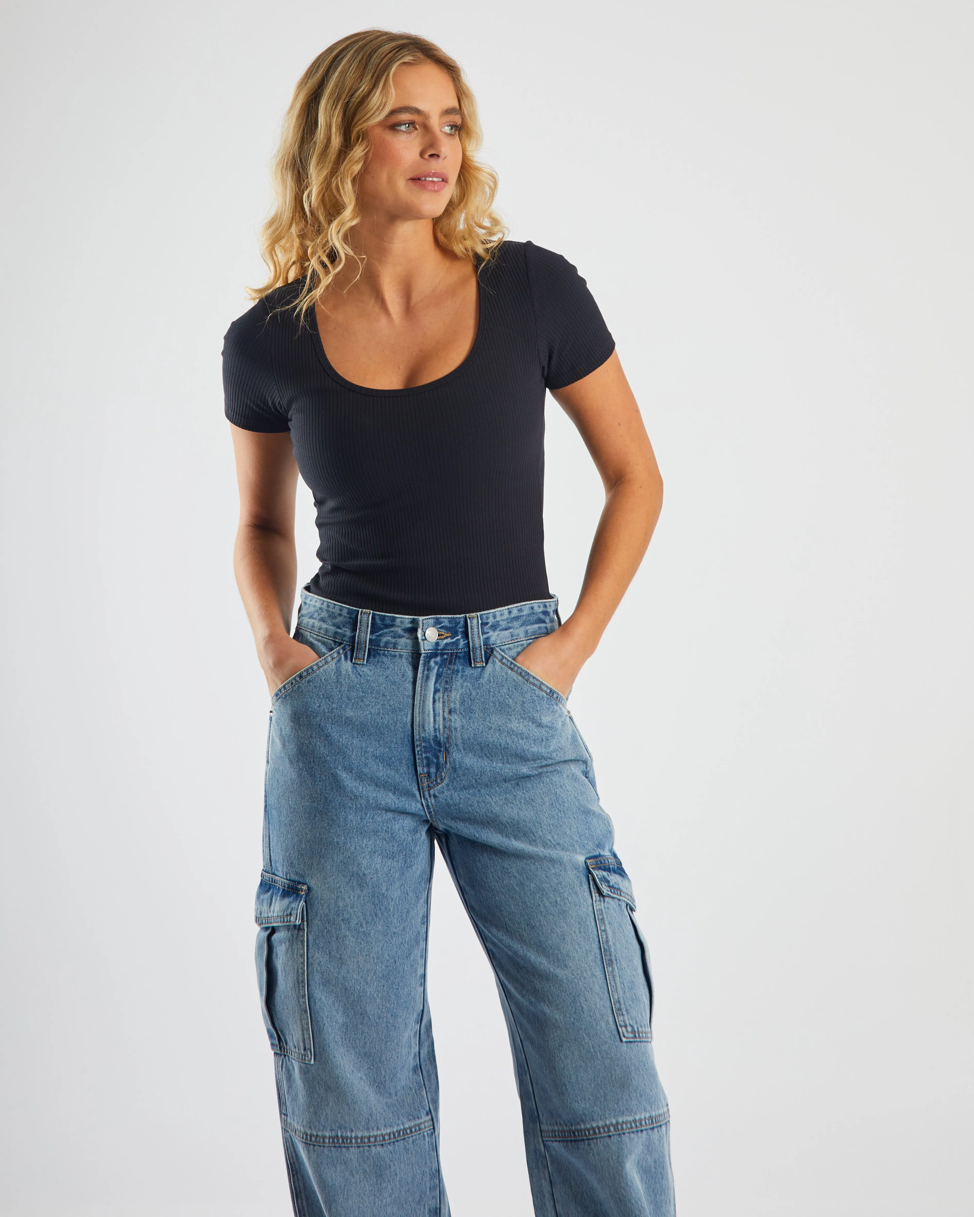 Student Cool Joyful Mood Kaleigh Body Suit Black