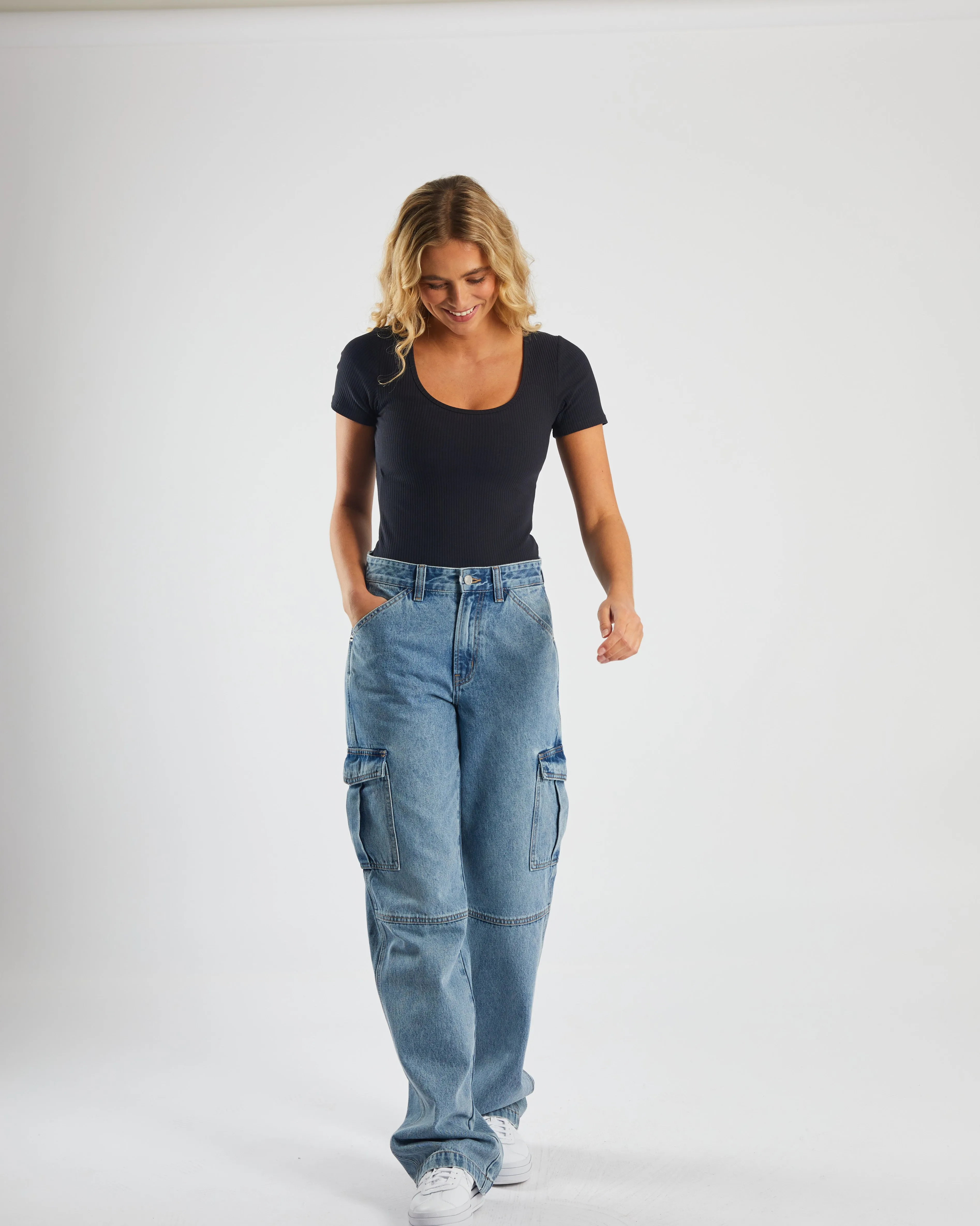 Kaleigh Body Suit Black Fine Weave