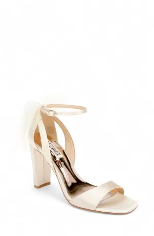Kim Mesh Bow Block Heel In Ivory City Energy