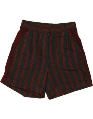 VINTAGE Womens Chino Shorts W27 Small Grey Striped No Slip Shoulder Grips