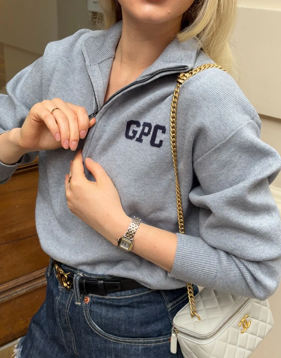 Simple Comfort Core Minimal Knit Half Zip in Stone